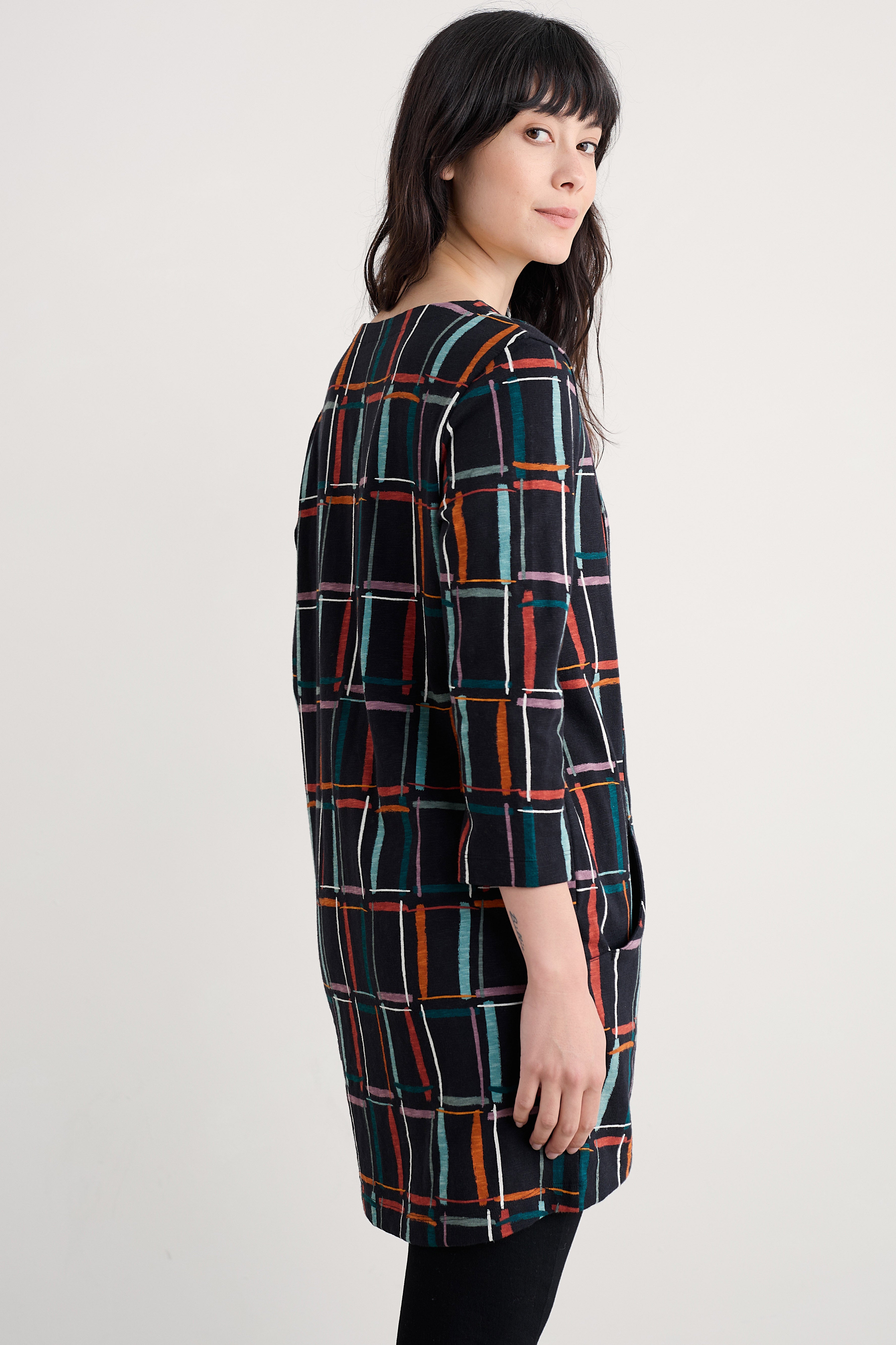 Seasalt Shore Foraging Tunic - Rock Check Onyx