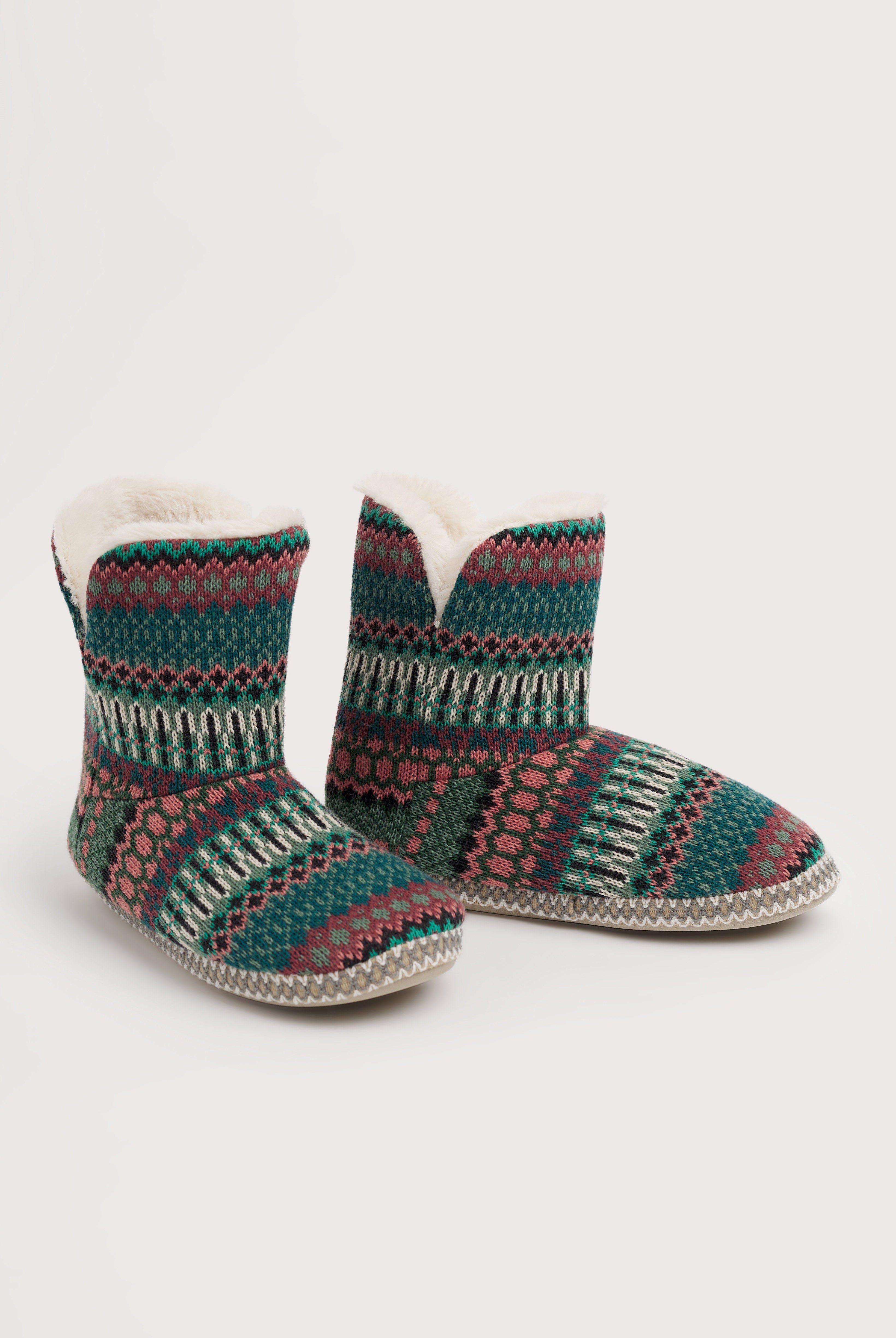 Seasalt Snooze Slipper Booties - Weaving Needle Dark Forage