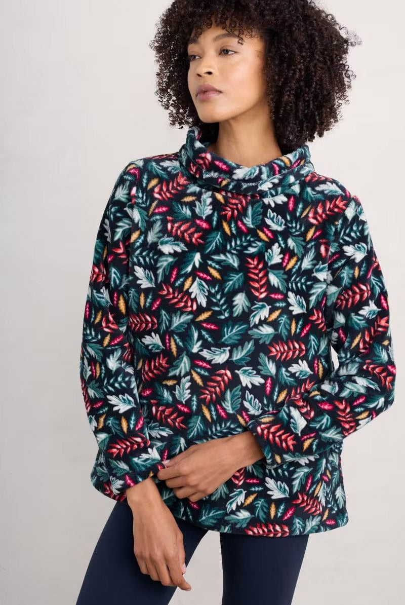 Seasalt Snugsoft Top - Sunlit Leaves Dark Jade