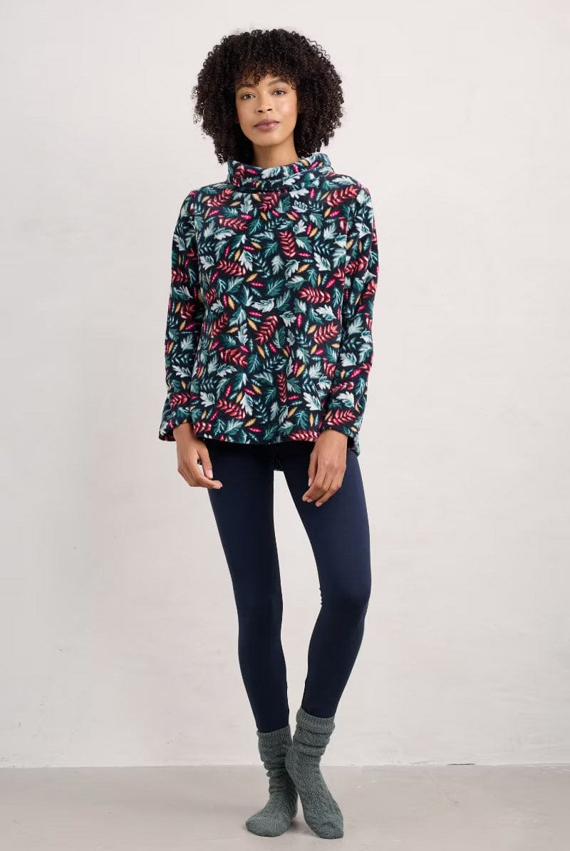 Seasalt Snugsoft Top - Sunlit Leaves Dark Jade