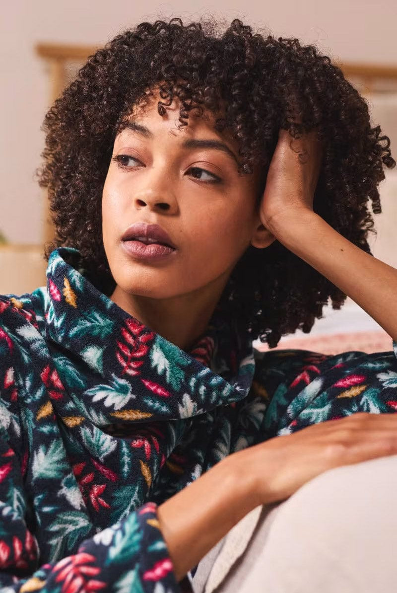 Seasalt Snugsoft Top - Sunlit Leaves Dark Jade