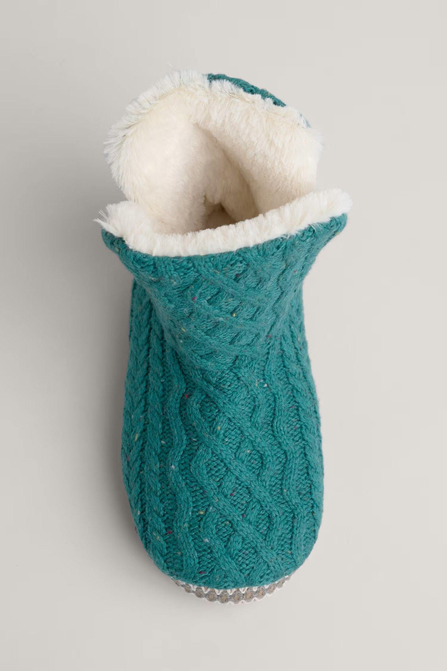 Seasalt Starry Night Cable Knit Slipper Bootie - Dark Jade