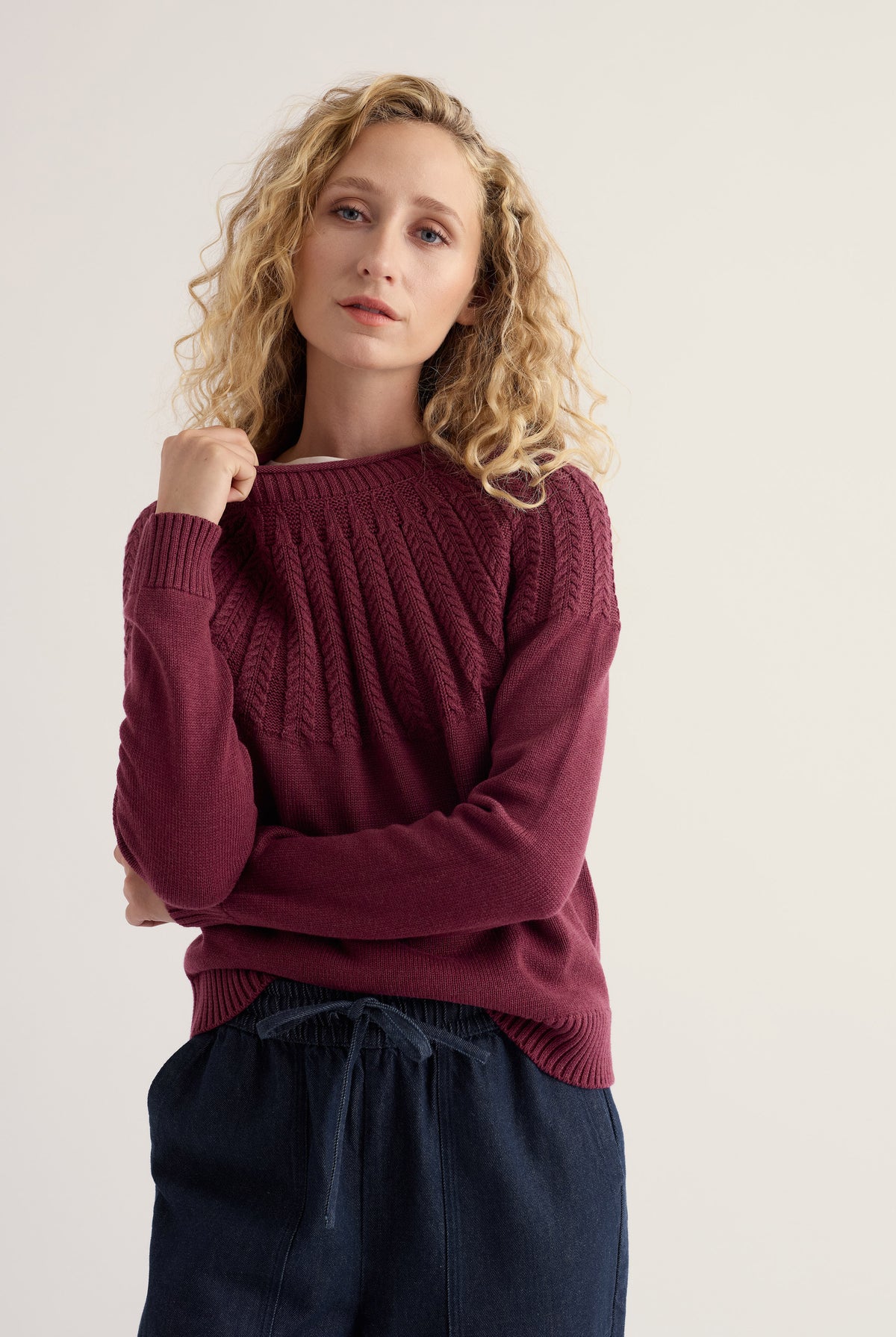 Seasalt Stone Chat Jumper - Plum Berry