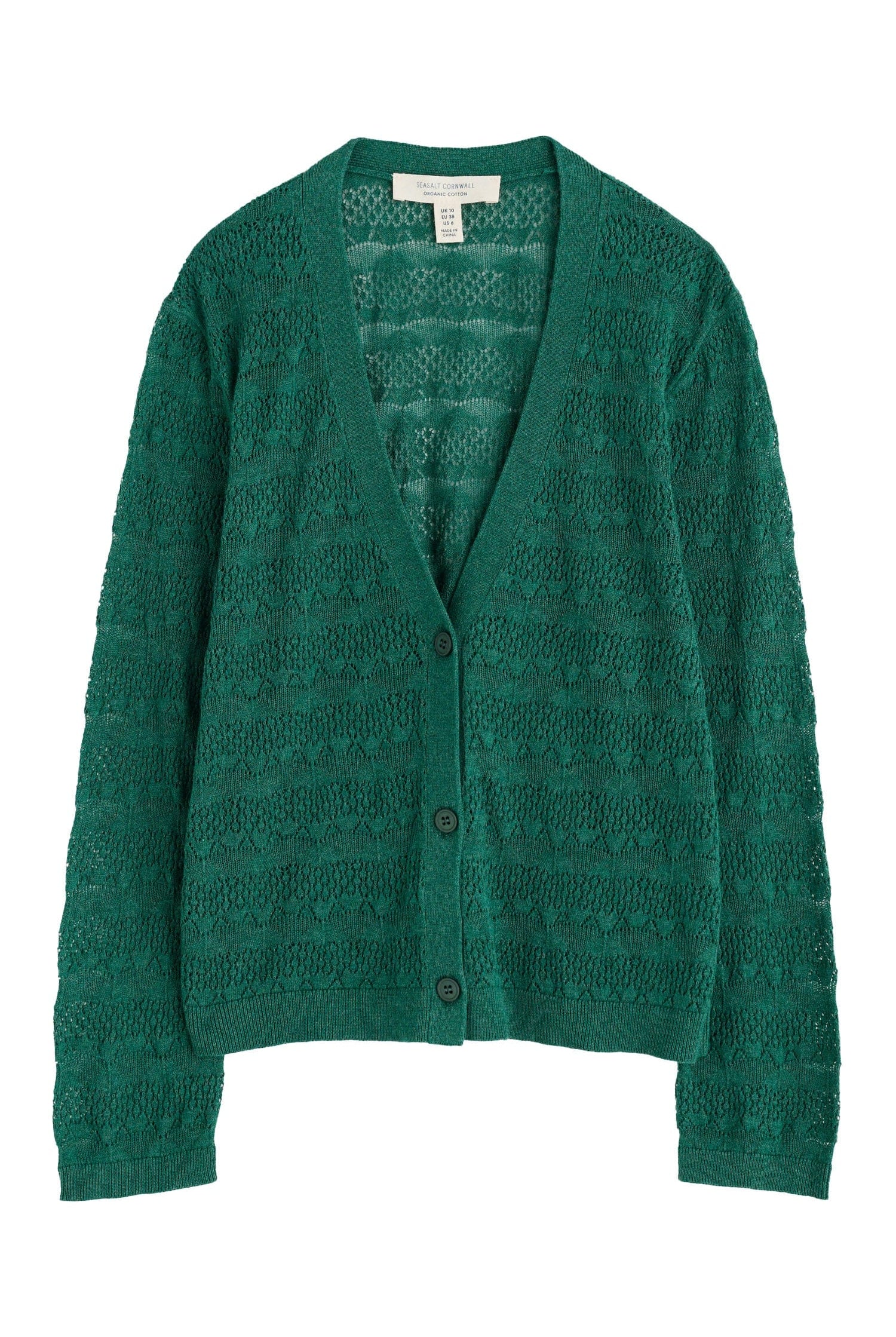 Seasalt Sweet Day Organic Cotton Cardigan - Pine Shoots