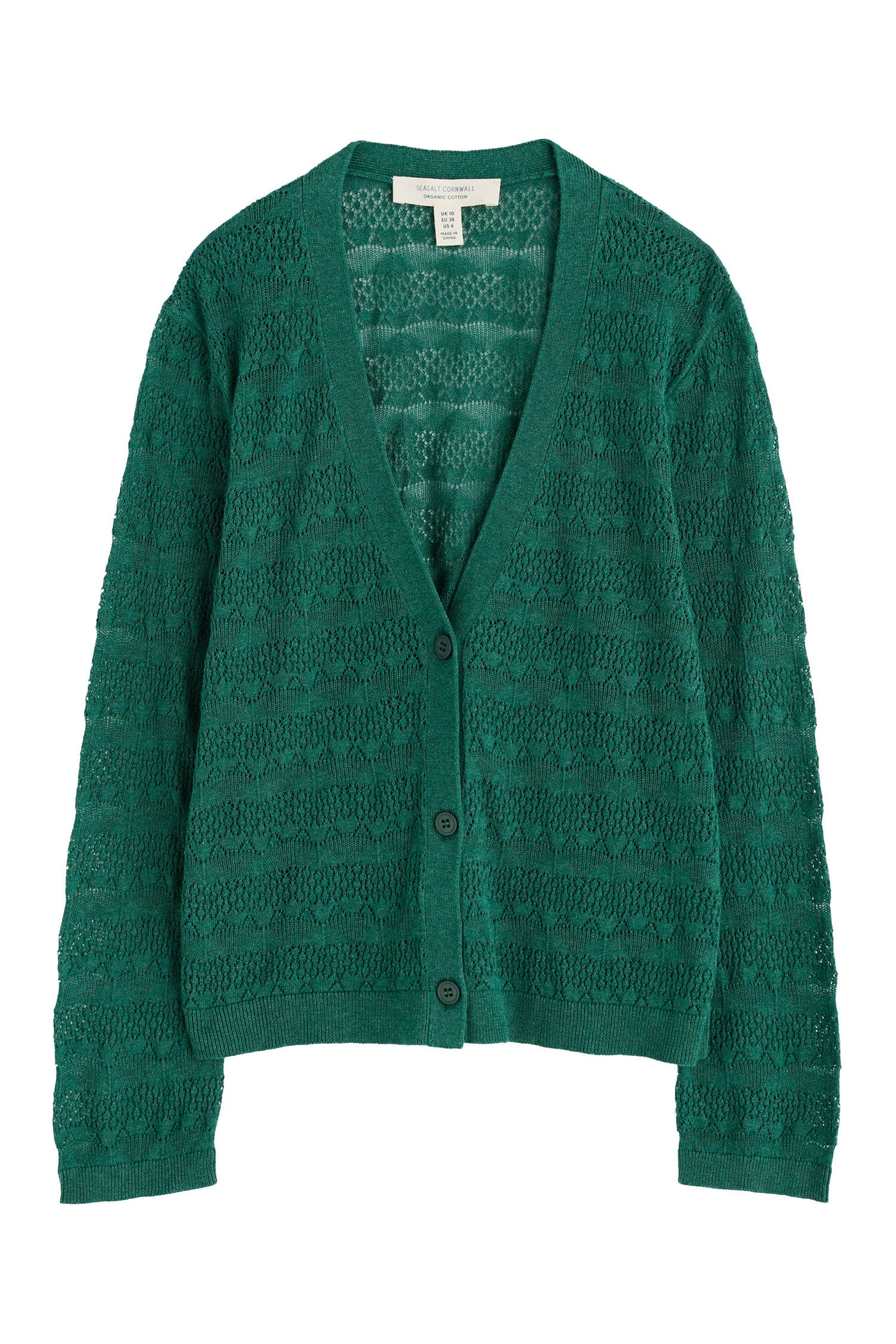 Seasalt Sweet Day Organic Cotton Cardigan - Pine Shoots