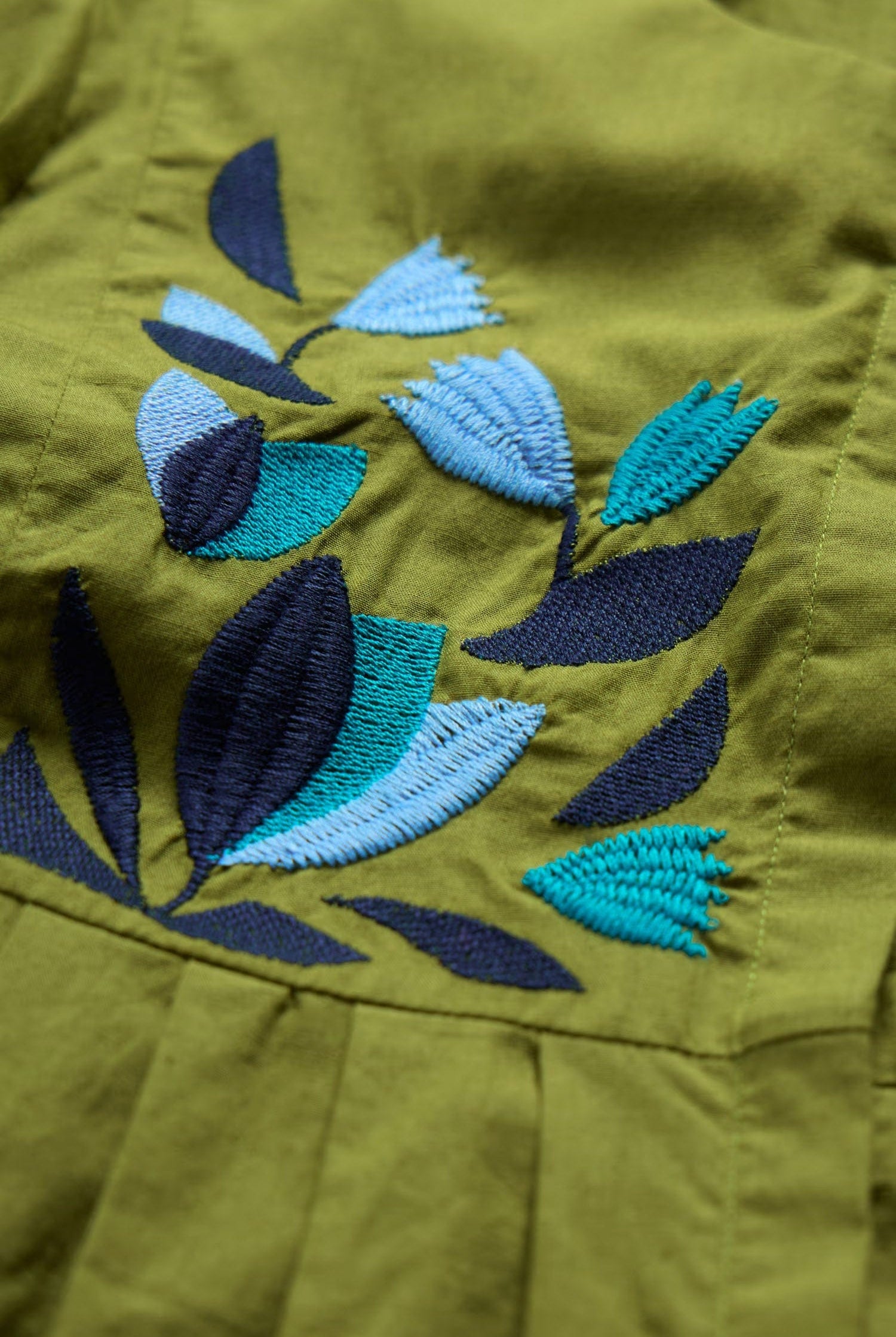 Seasalt Thornapple Organic Cotton Embroidered Shirt - Dark Citron