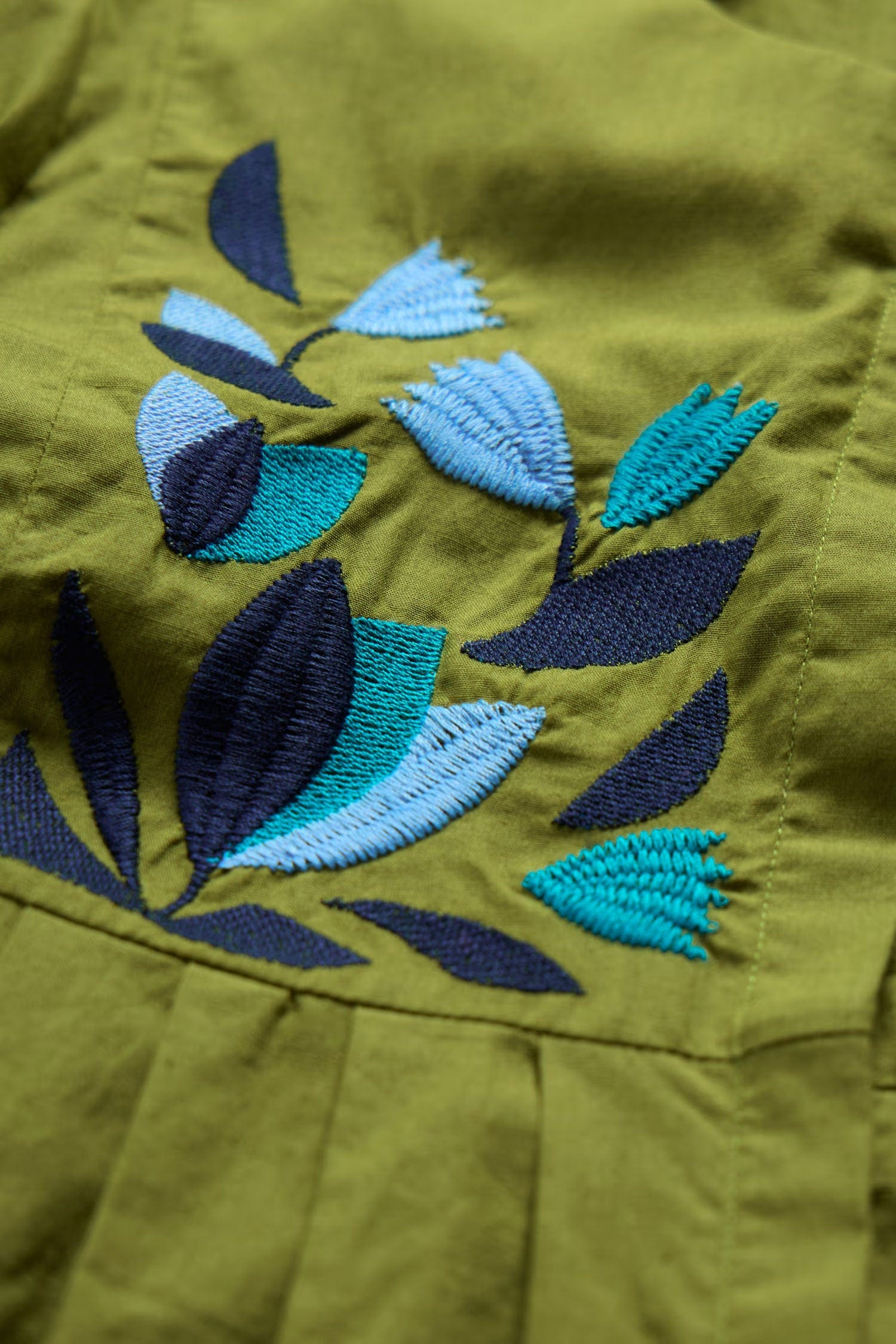 Seasalt Thornapple Organic Cotton Embroidered Shirt - Dark Citron