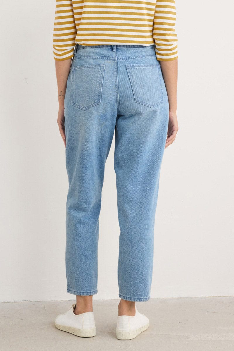 Seasalt Towan Barrel Leg Jeans - Light Wash High Twist