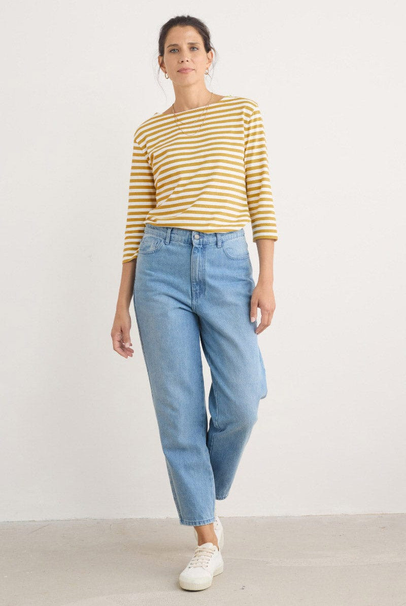 Seasalt Towan Barrel Leg Jeans - Light Wash High Twist