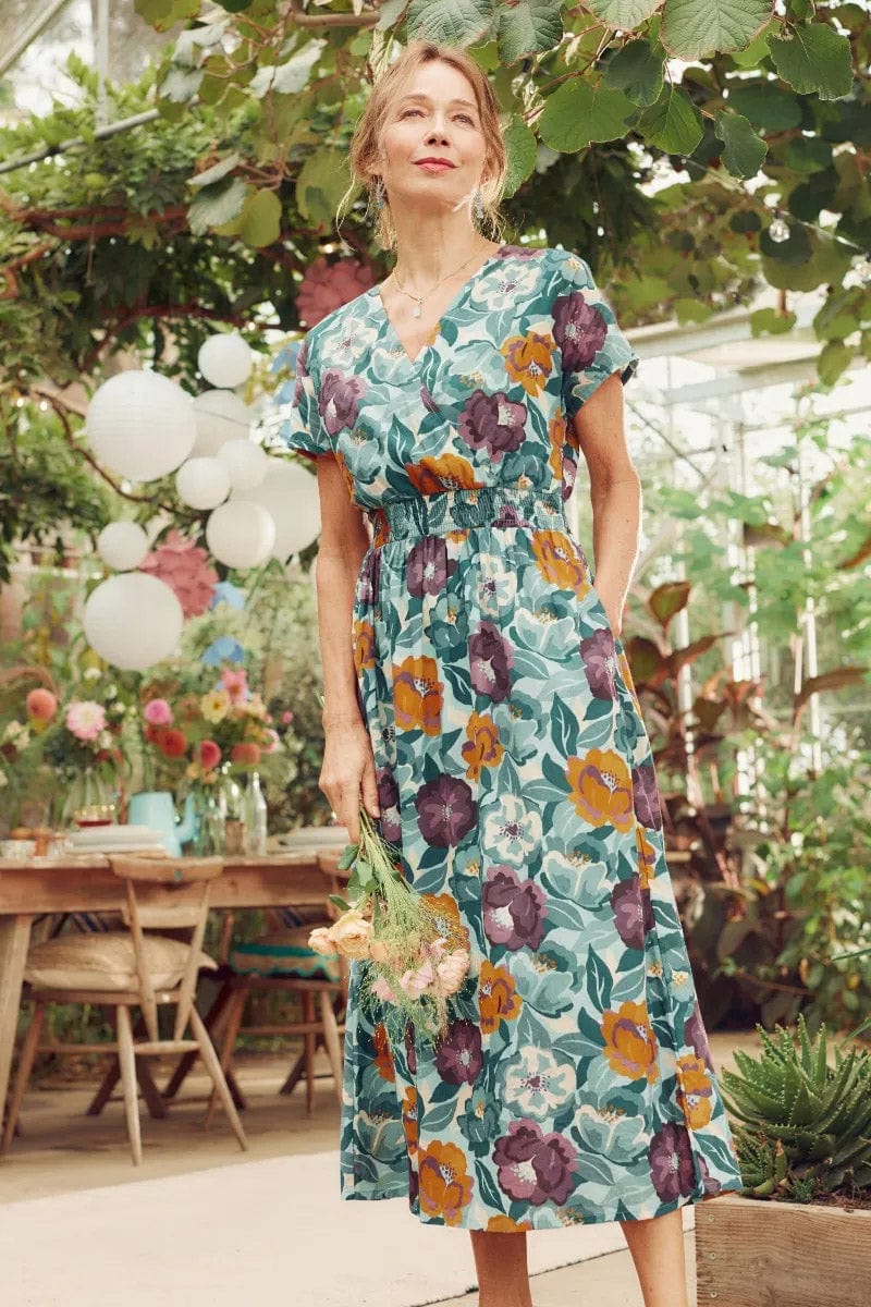 Seasalt Tresillian Walk Dress - Collage Floral Seahorse