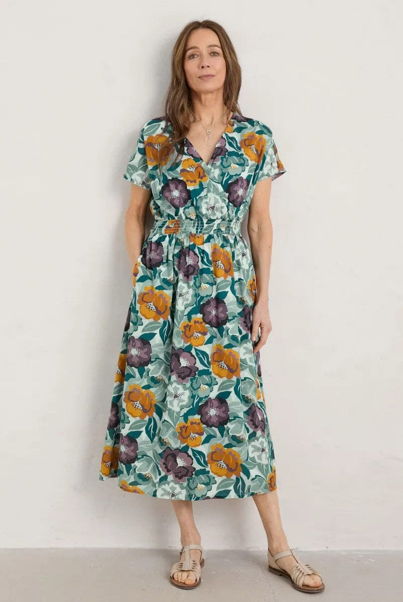 Seasalt Tresillian Walk Dress - Collage Floral Seahorse