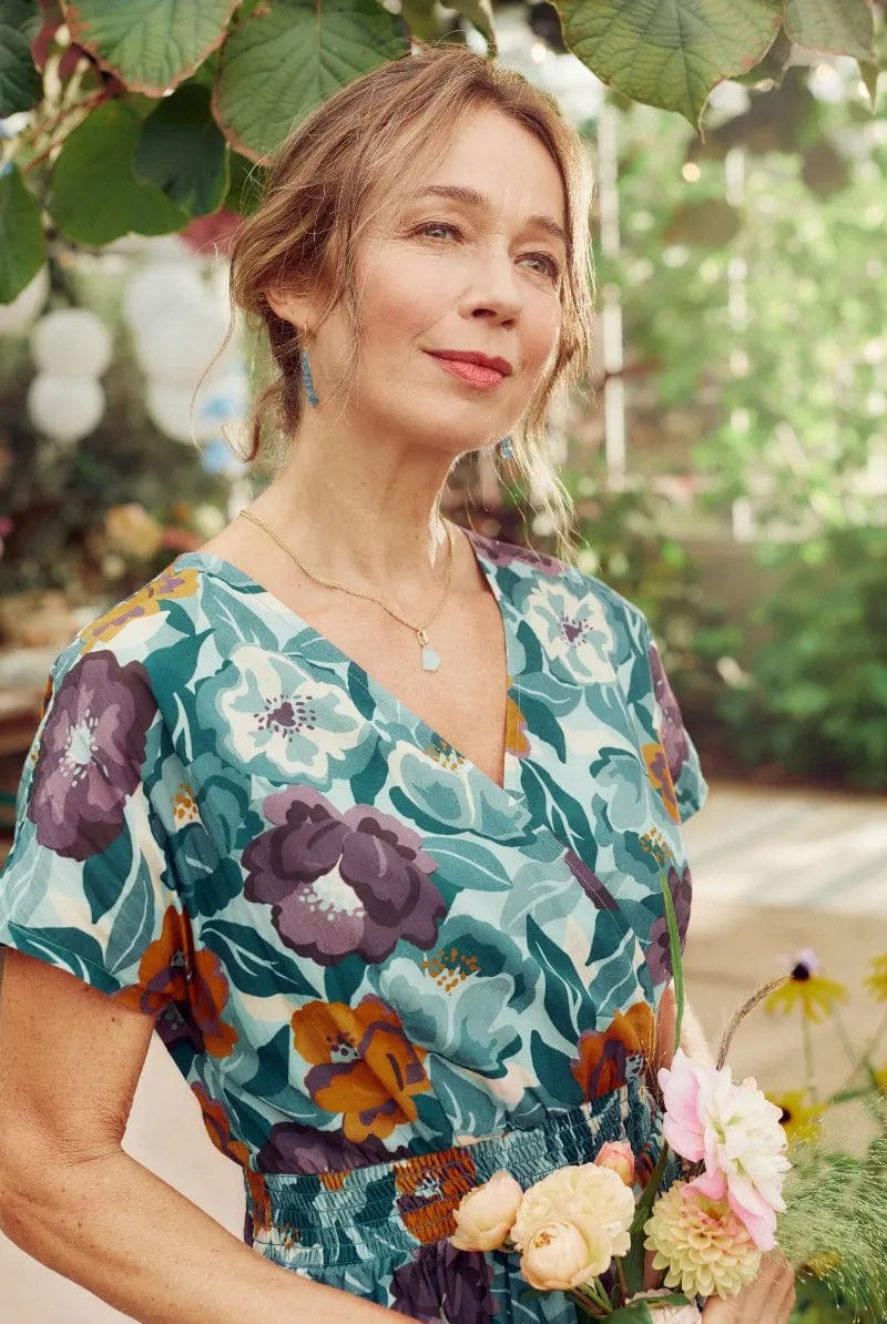 Seasalt Tresillian Walk Dress - Collage Floral Seahorse