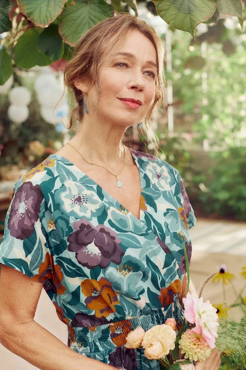 Seasalt Tresillian Walk Dress - Collage Floral Seahorse