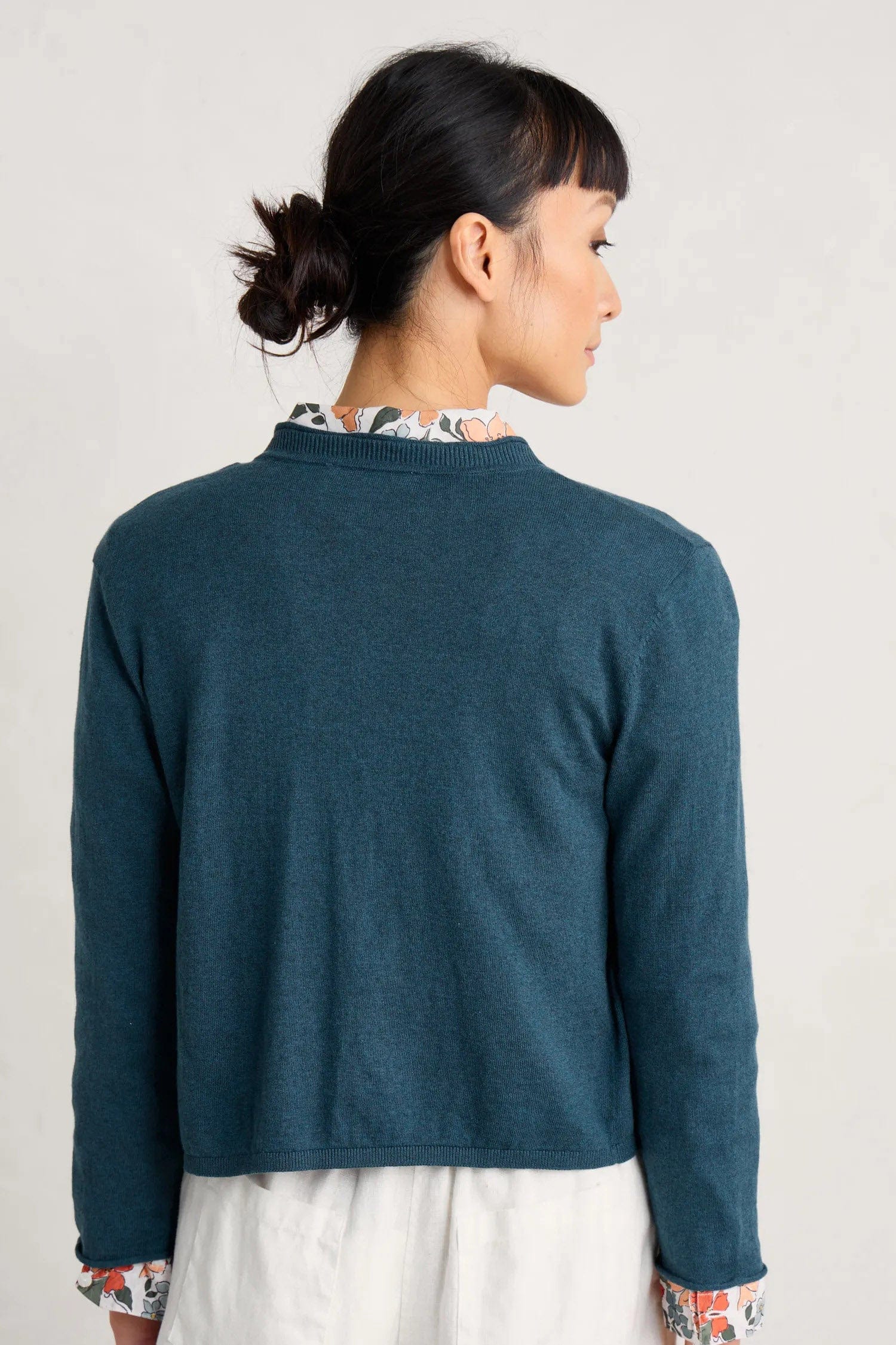 Seasalt Vanessa Cotton Cardigan - Light Squid