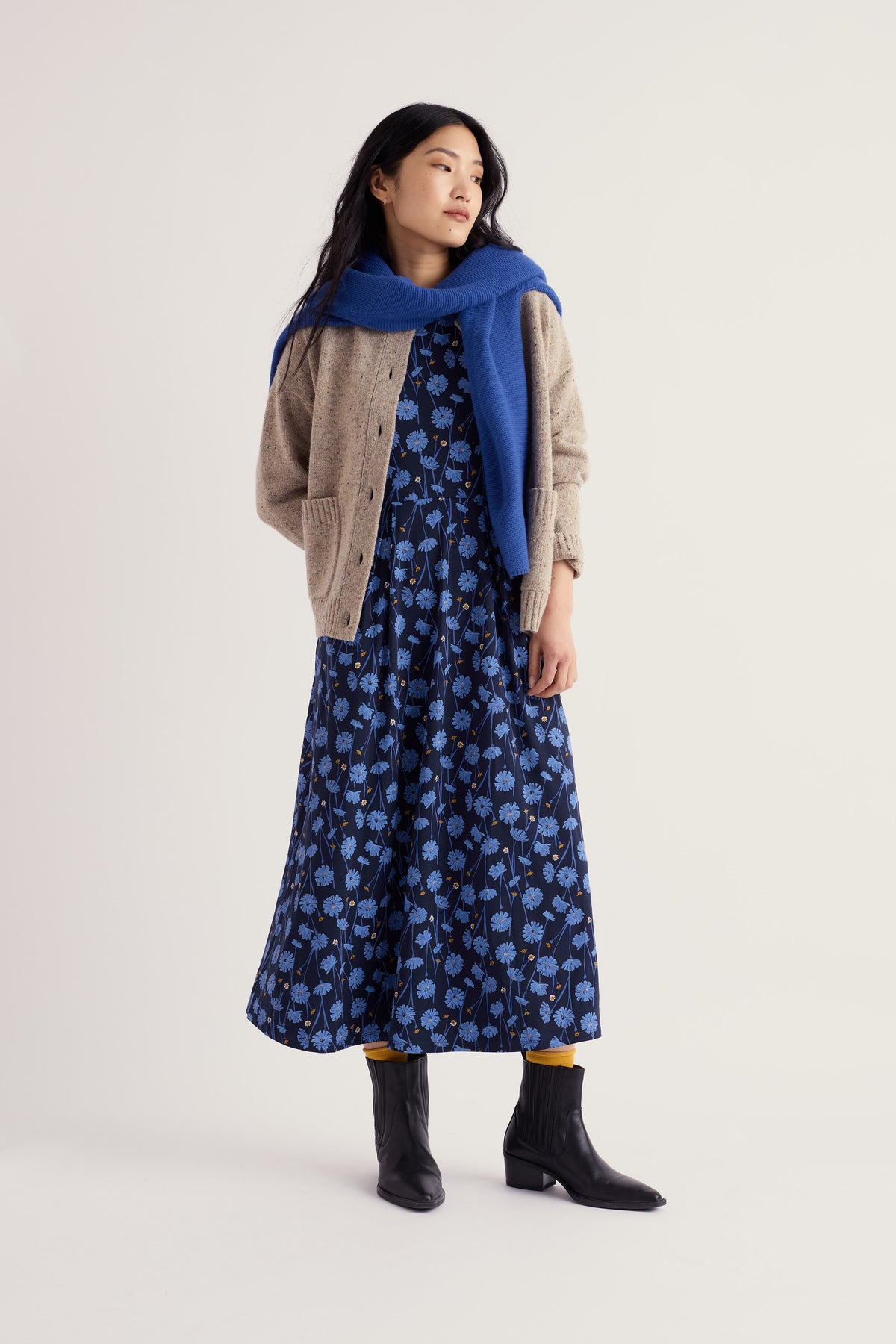 Seasalt Veronica Cotton Jersey Dress - Dried Proteas Maritime