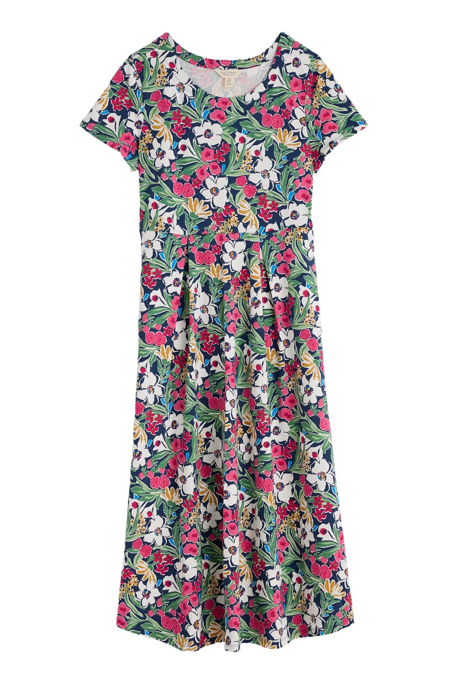Seasalt Veronica Short Sleeve Midi Dress - Garden Flowers Night