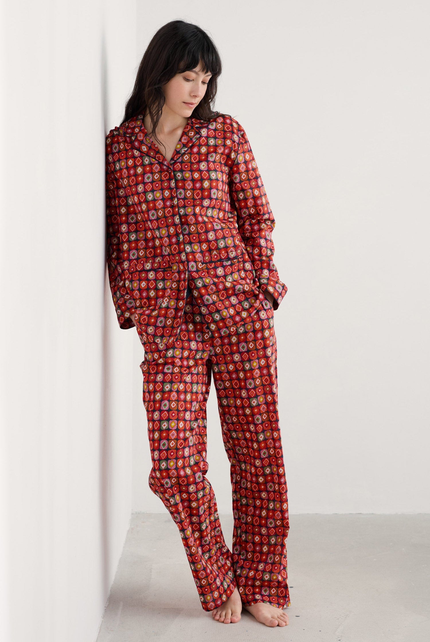 Seasalt View Point Pyjamas - Printed Diamonds Mix