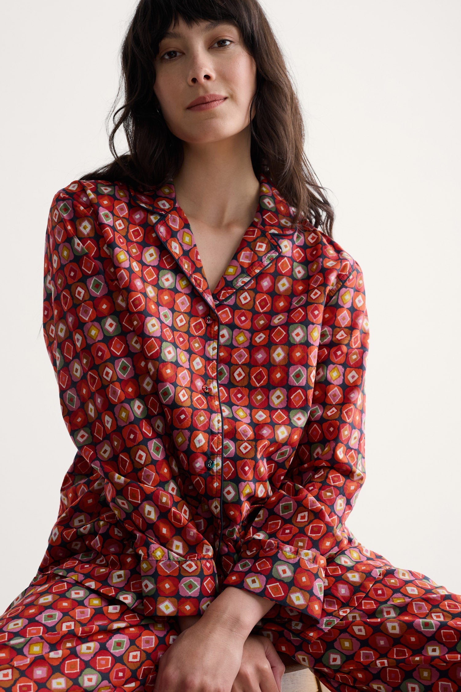 Seasalt View Point Pyjamas - Printed Diamonds Mix