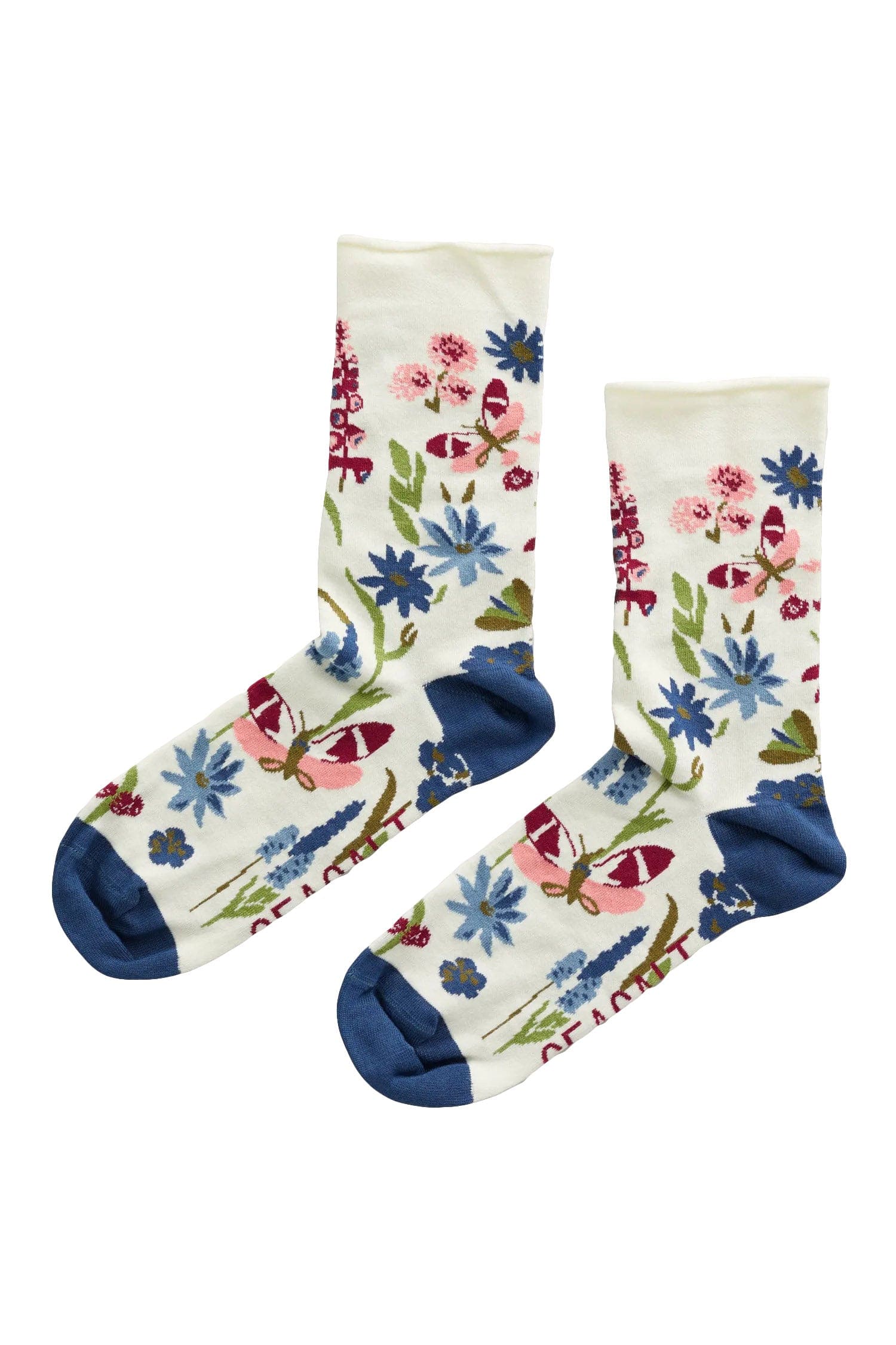 Seasalt Women's Bamboo Arty Socks - Garden Bloom Chalk B-AC17165_26401_OS