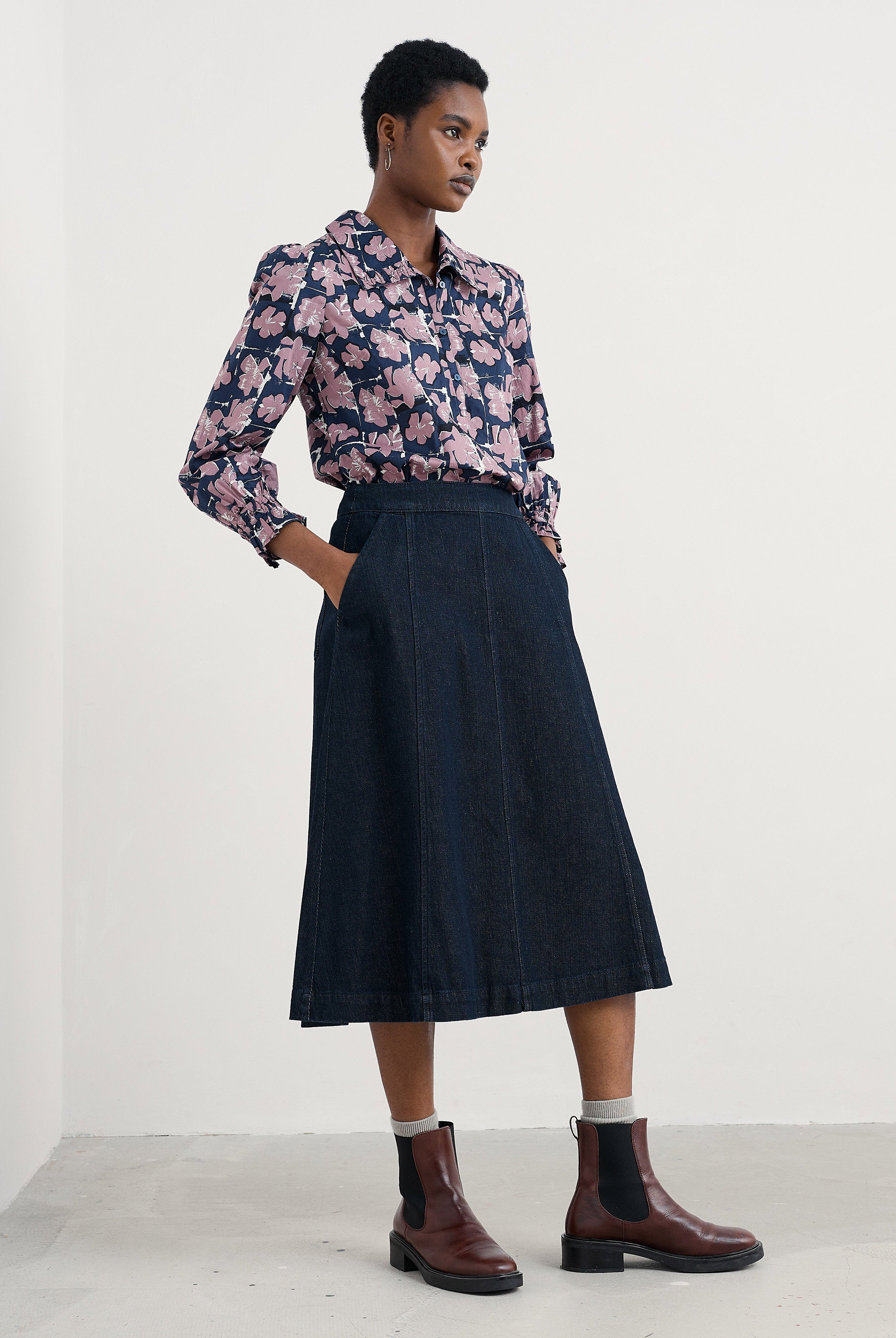 Seasalt Ysella Blouse - Monoprint Floral Maritime