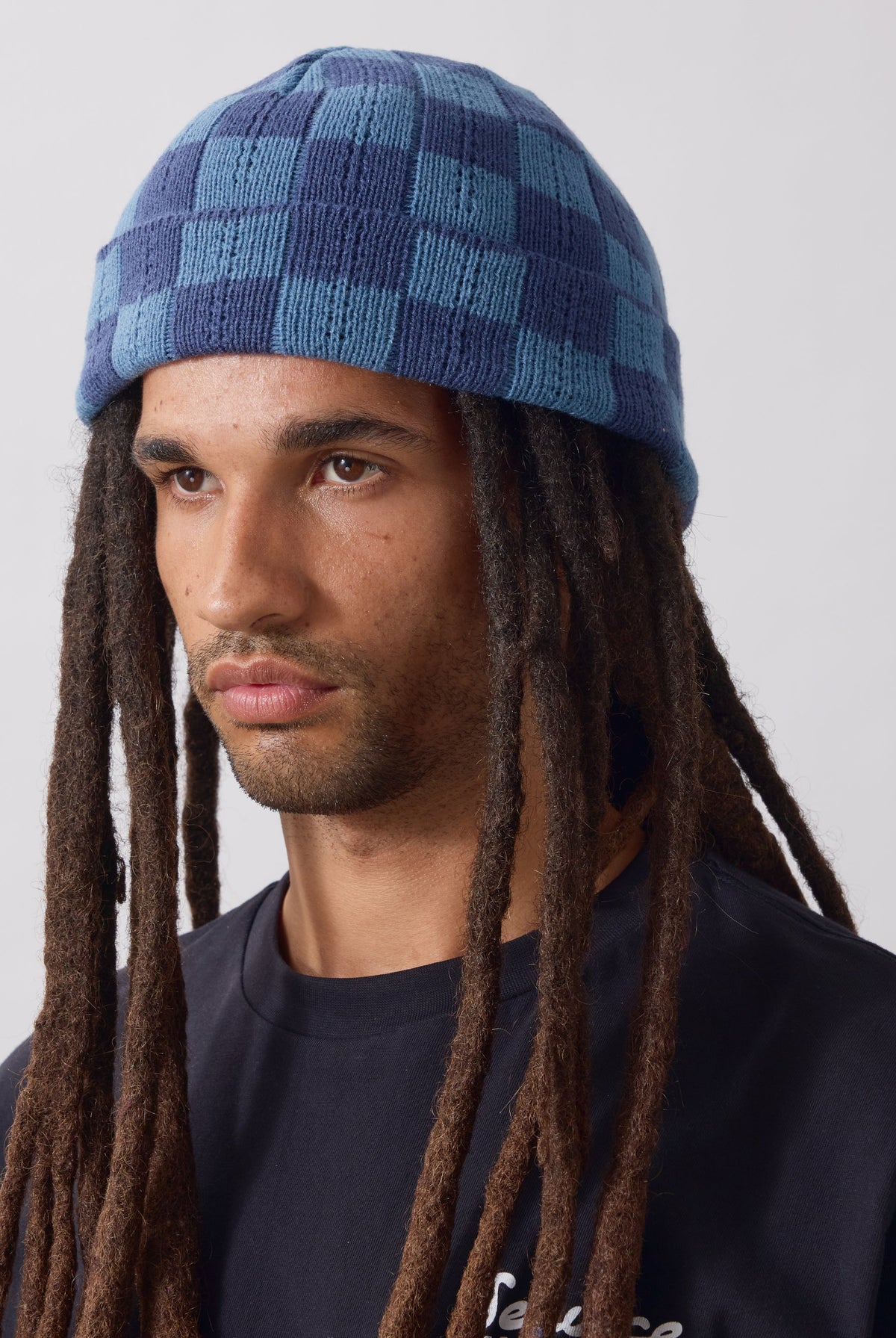 Service Works Chunky Check Beanie - Navy SW380_NVY_OS