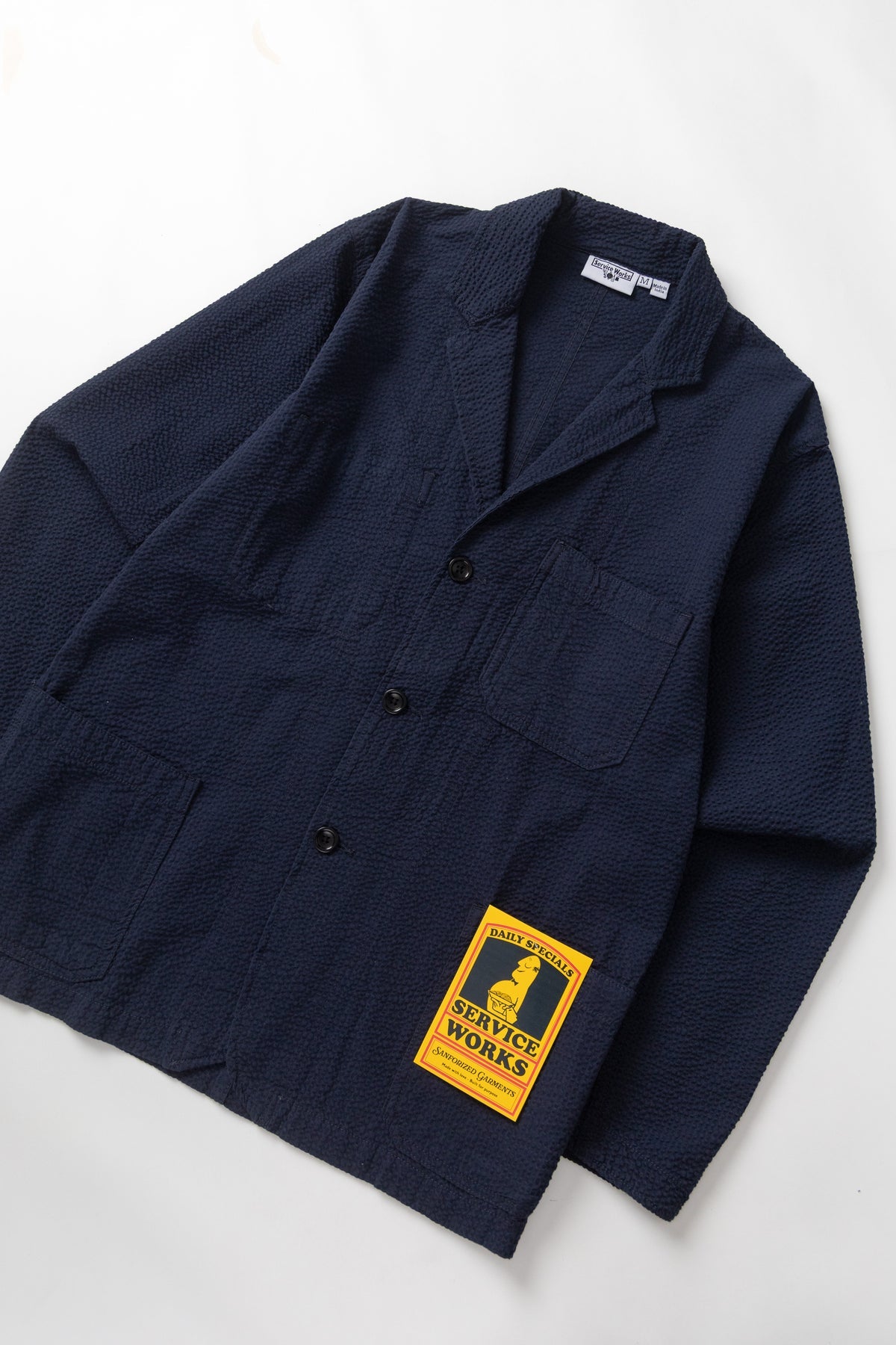 Service Works Seersucker Server Suit Jacket - Dark Navy