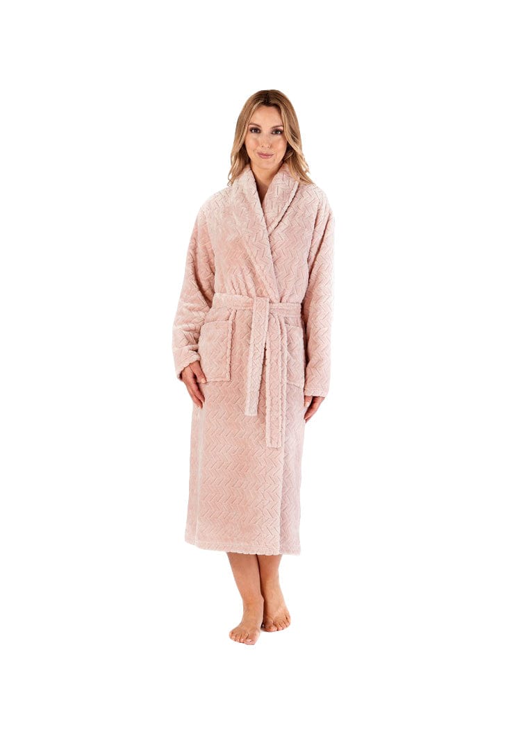 Slenderella Chevron Dressing Gown - Pink