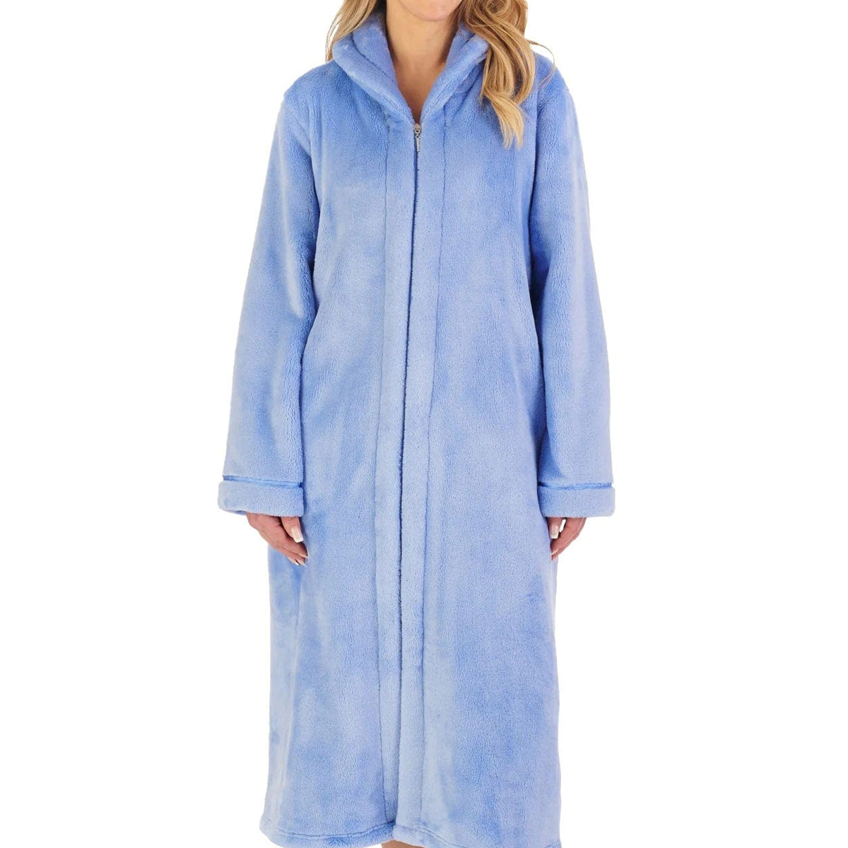 Slenderella Dames zachte polar fleece bed jasje met lintjes en geborduurd bloemendetail huisjas, Vanille, 42-44