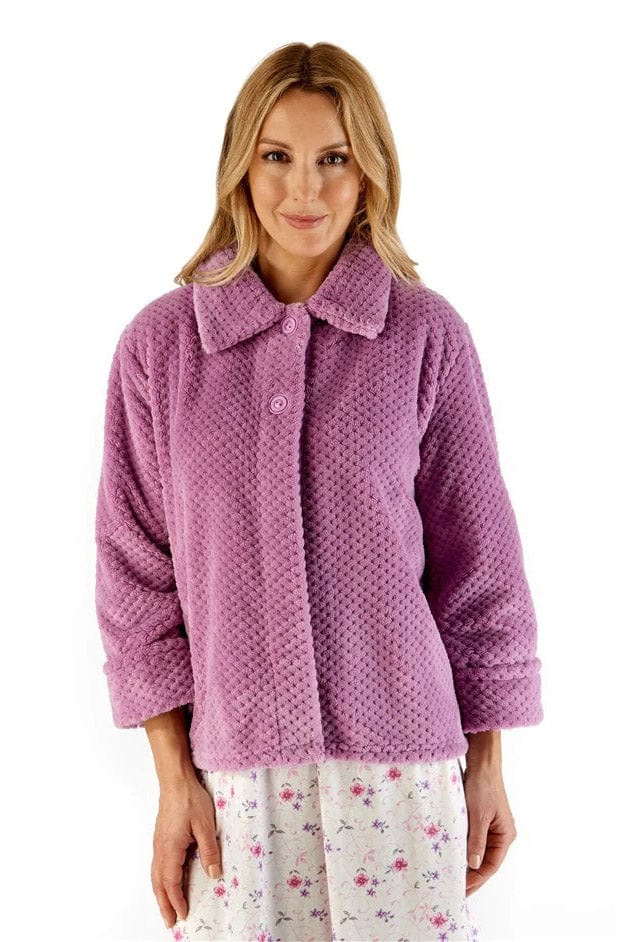 Slenderella Waffle Fleece Bed Jacket - Heather