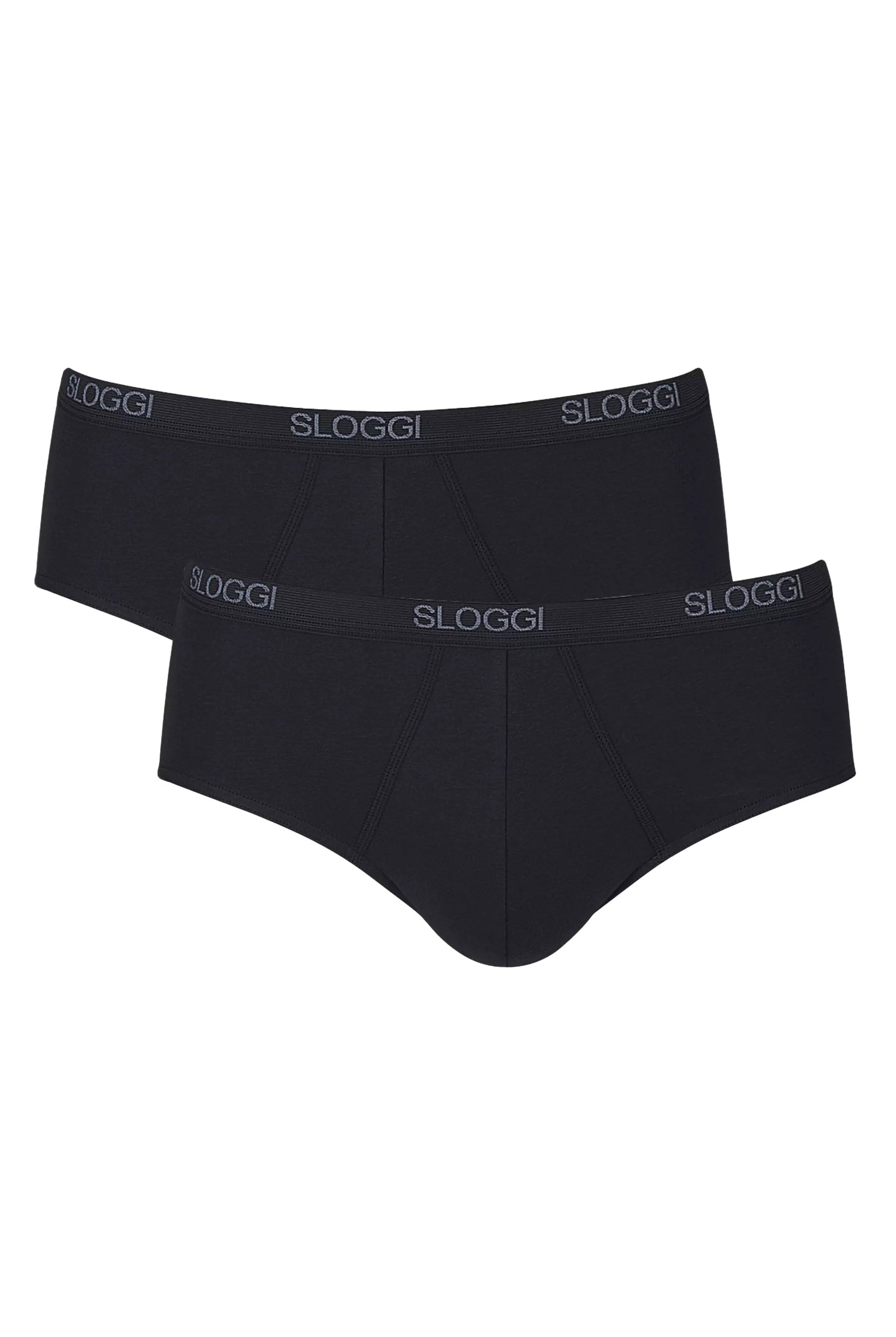 Sloggi Mens Basic Midi Briefs - 2 Pack - Black