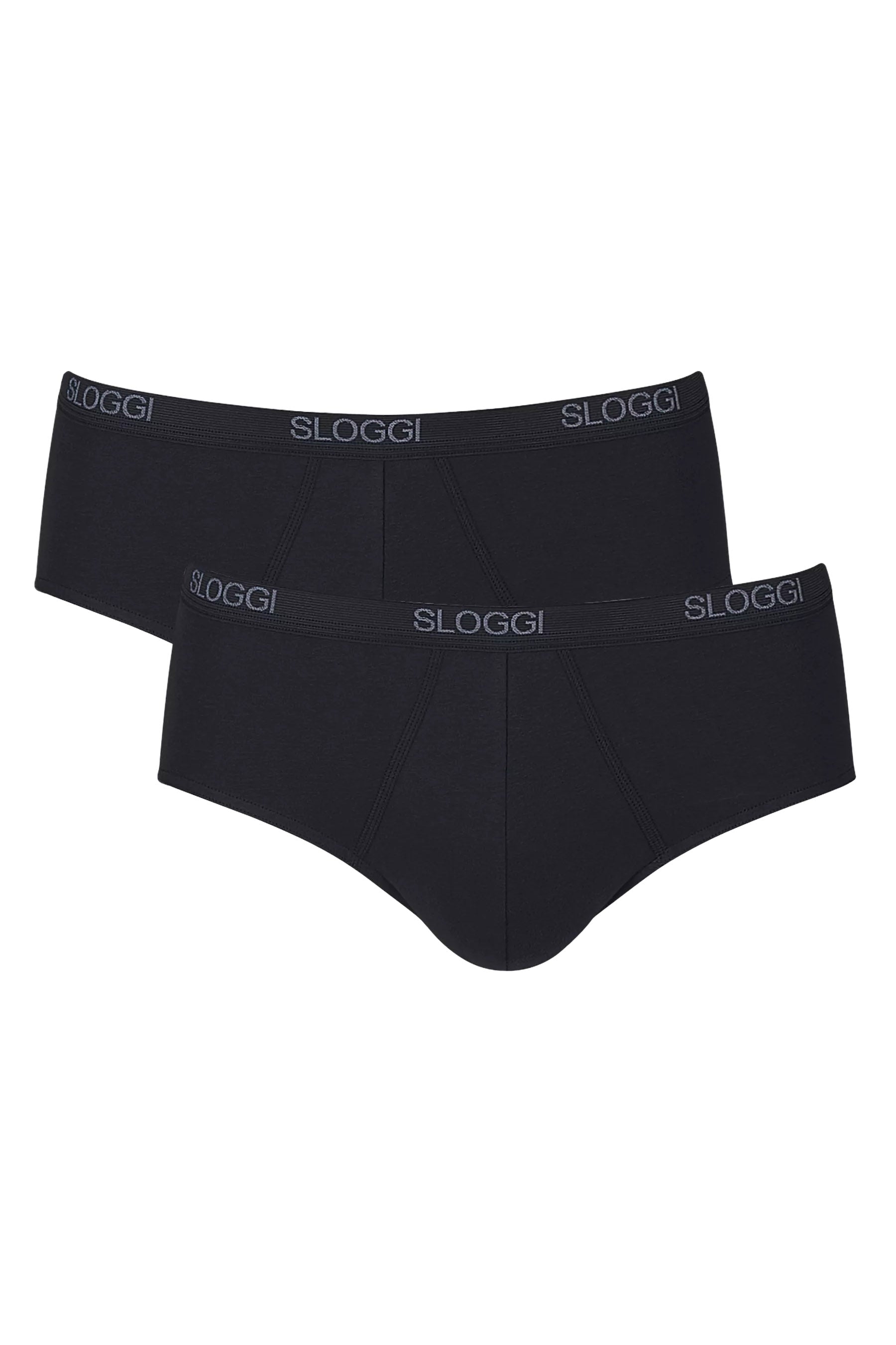 Sloggi Mens Basic Midi Briefs - 2 Pack - Black