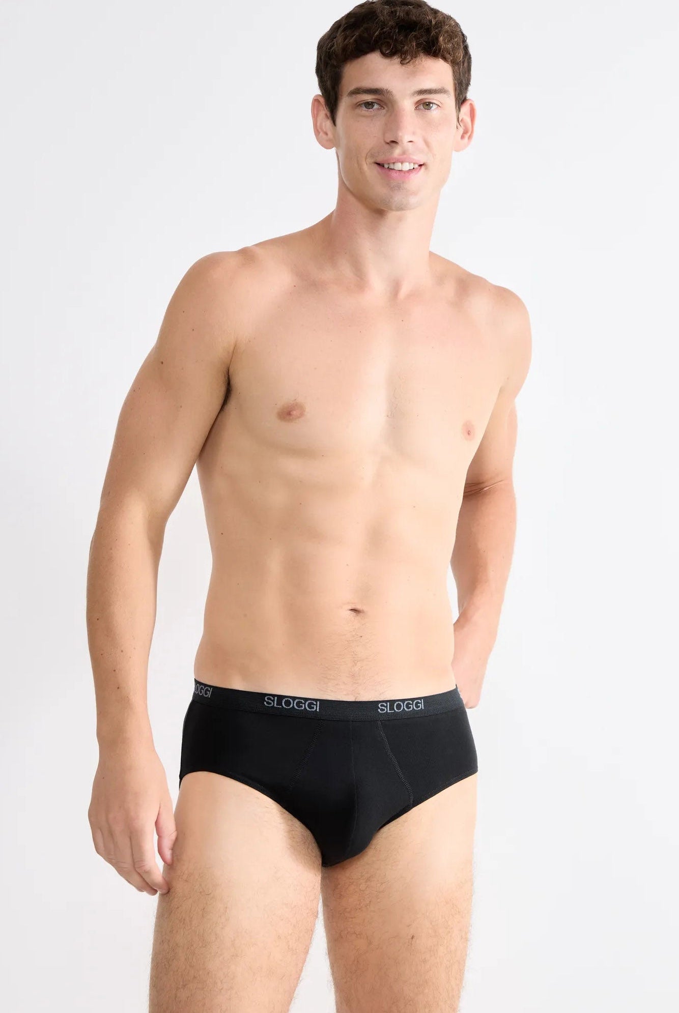 Sloggi Mens Basic Midi Briefs - 2 Pack - Black