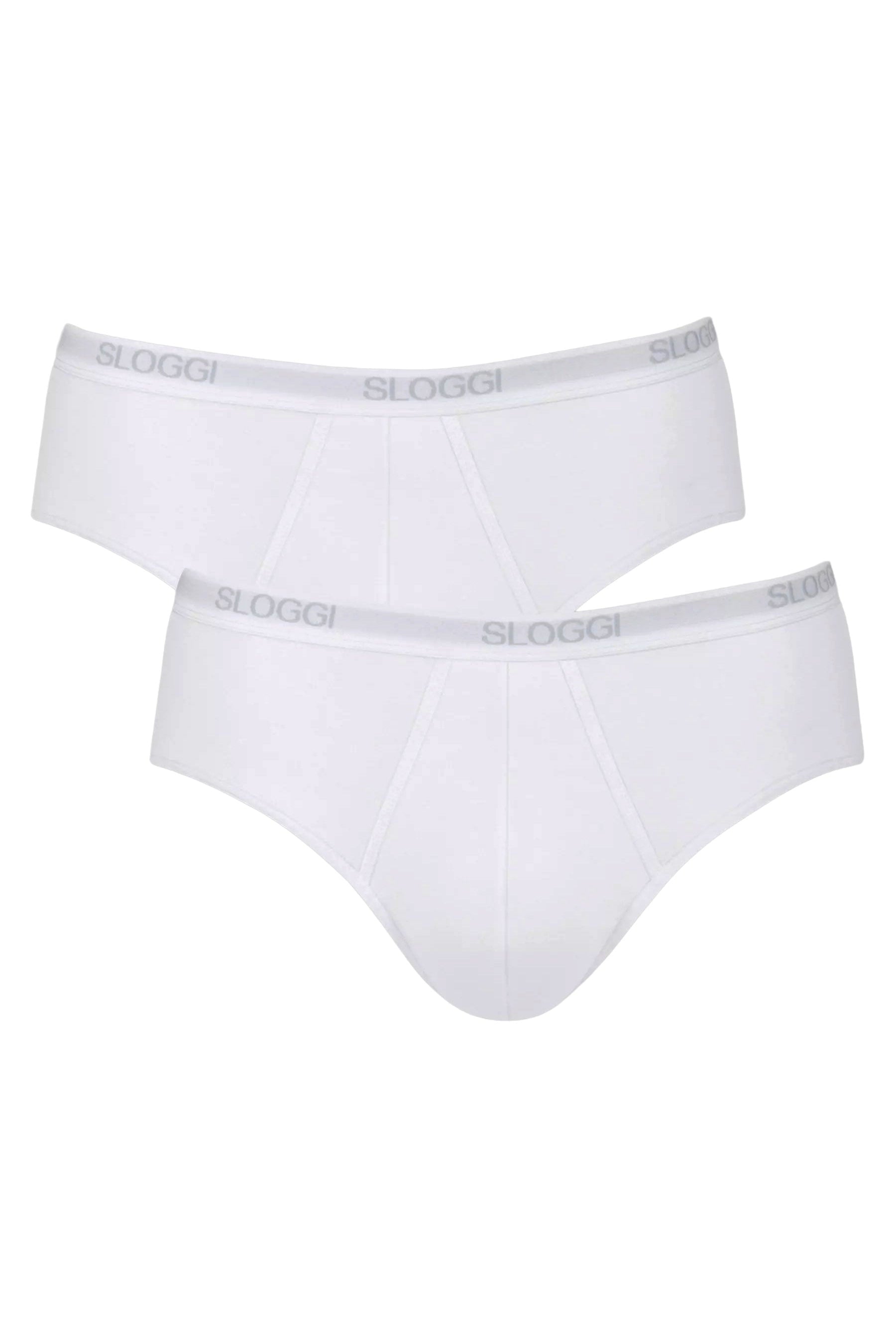 Sloggi Mens Basic Midi Briefs - 2 Pack - White