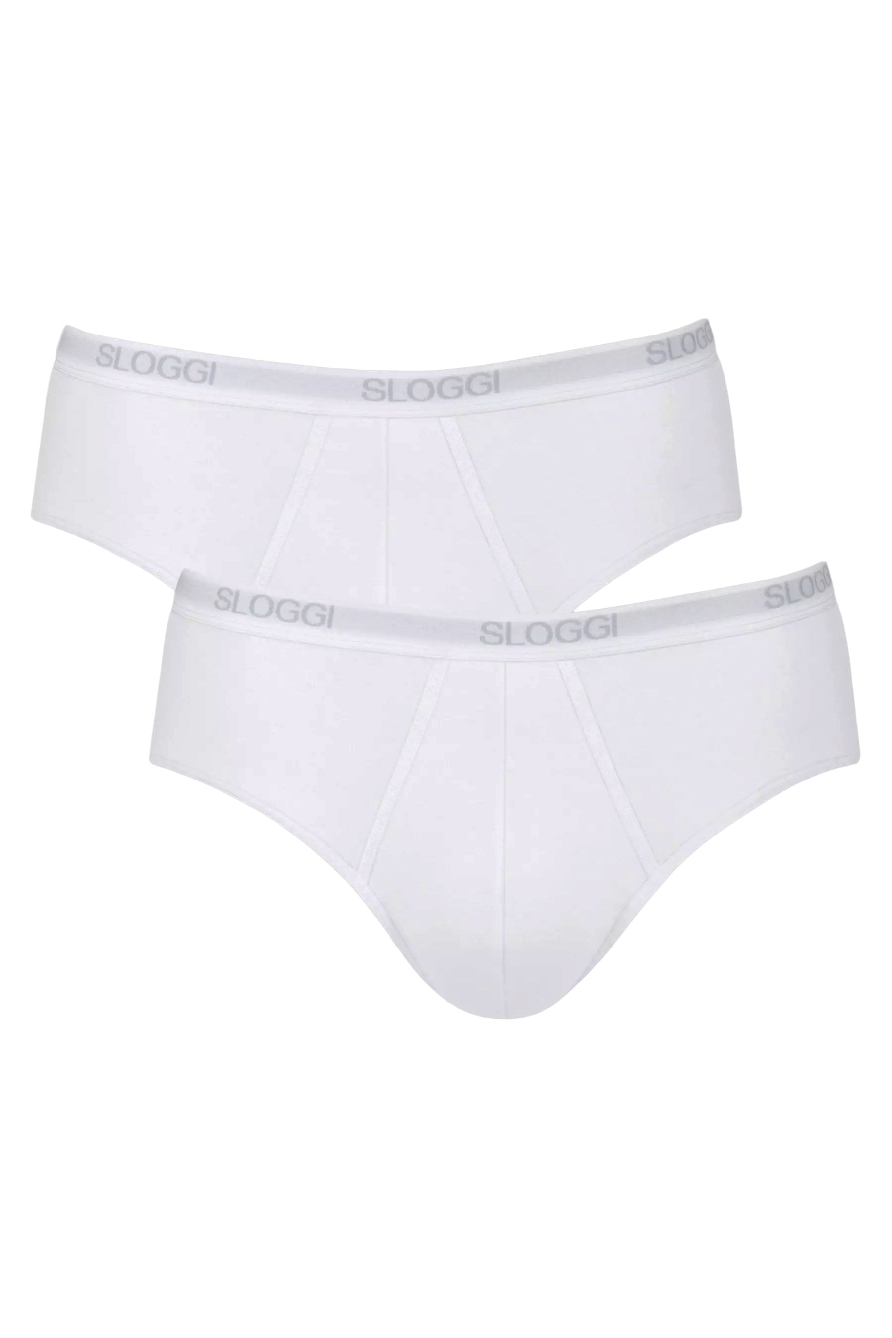 Sloggi Mens Basic Midi Briefs - 2 Pack - White