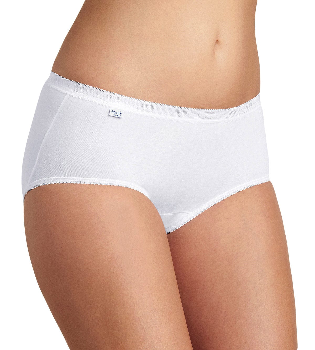 Sloggi Womens Basic Midi Brief - 4 Pack - White