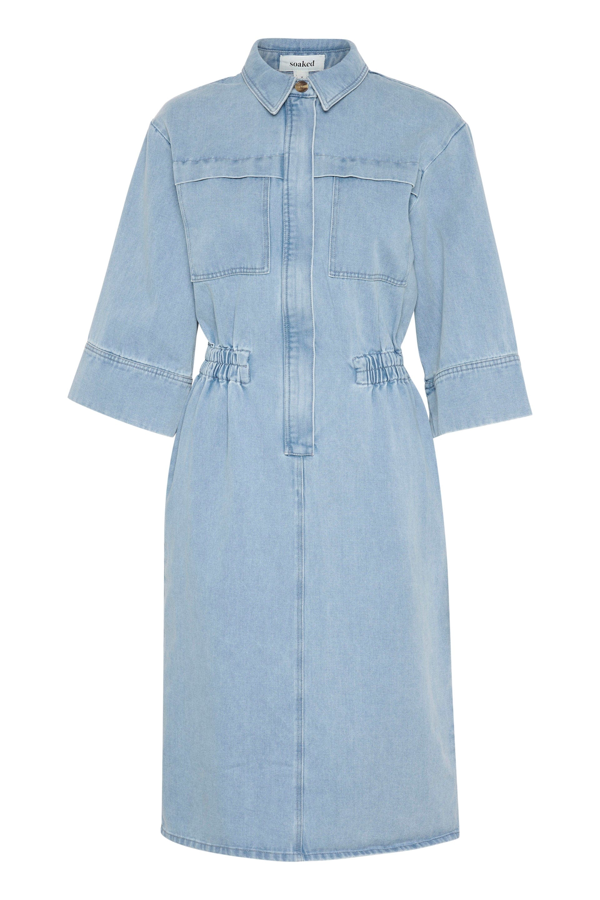 Soaked in Luxury Annabeth Denim Dress - Light Blue