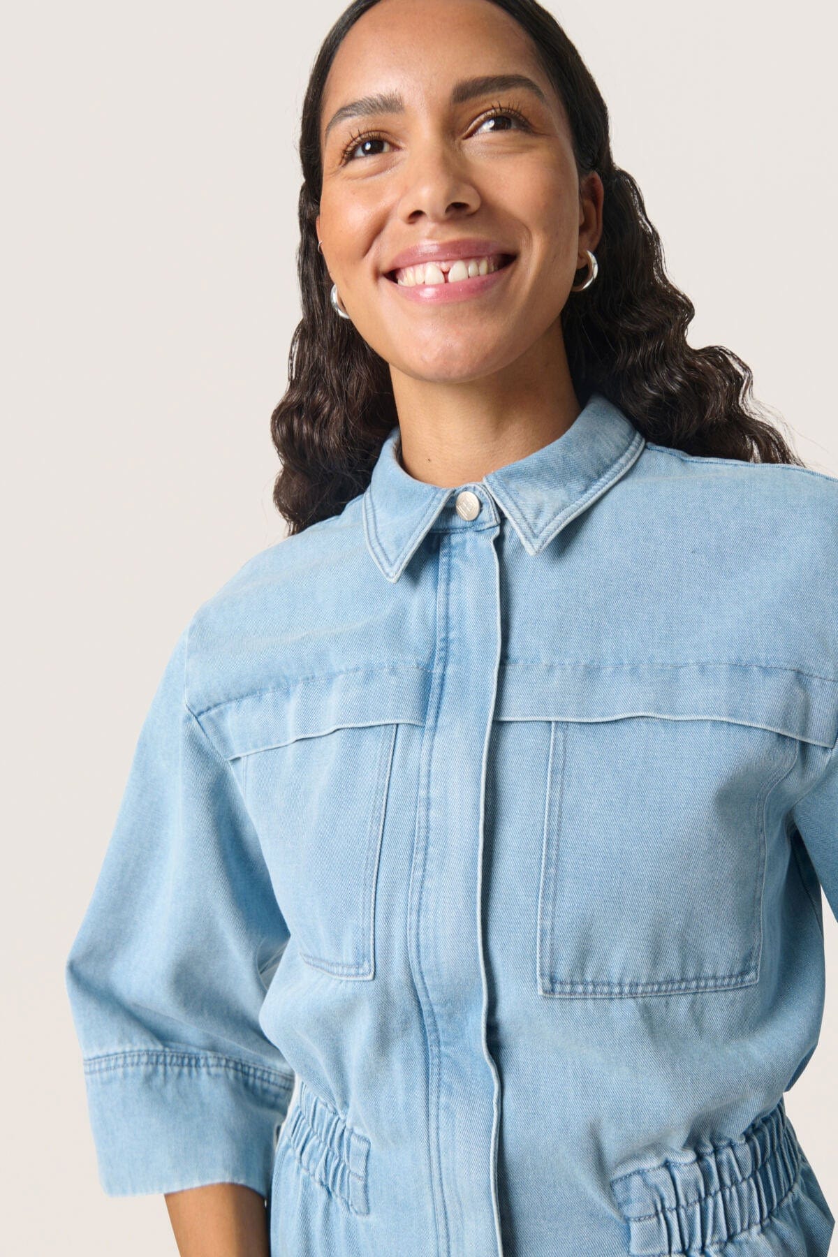 Soaked in Luxury Annabeth Denim Dress - Light Blue