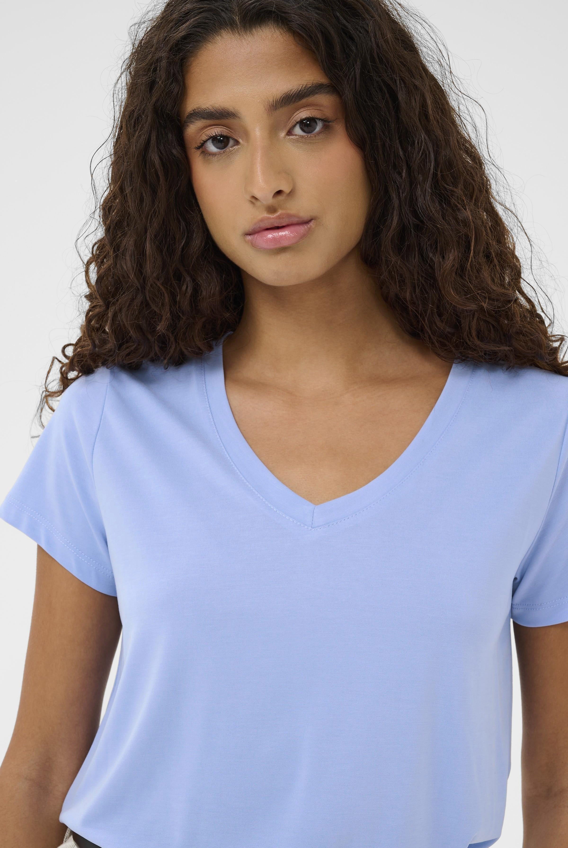 Soaked in Luxury Columbine Modal Blend V-Neck T-Shirt - Hydrangea