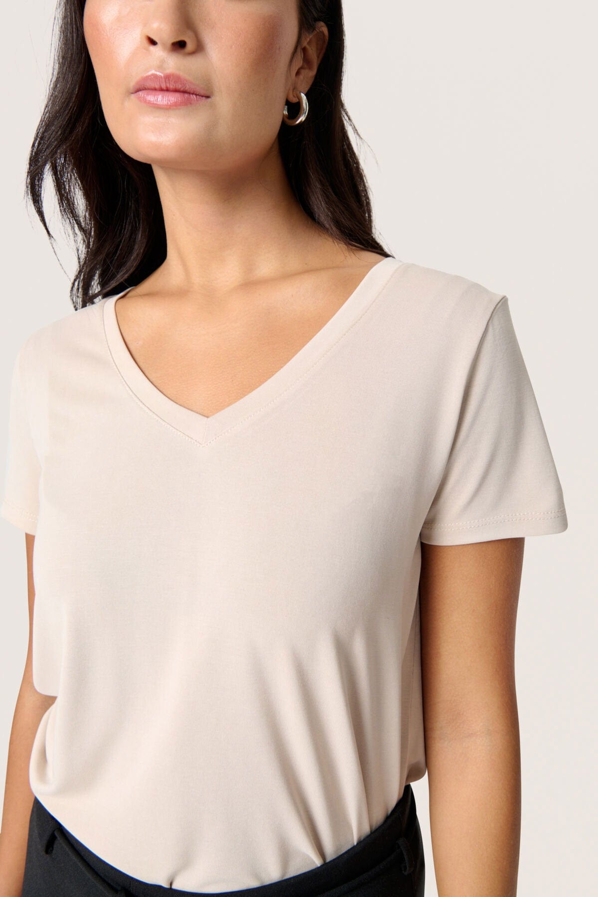 Soaked in Luxury Columbine V-Neck Short Sleeve - Ancient Scroll