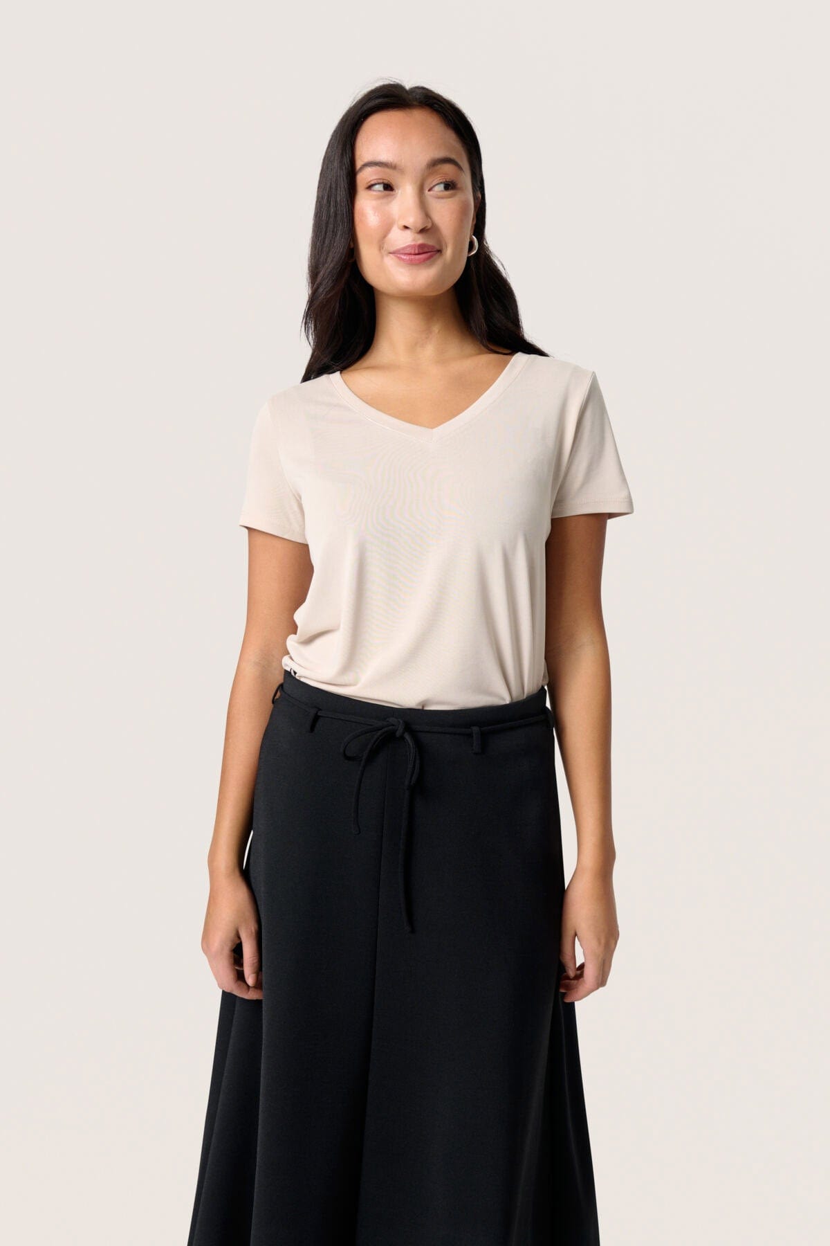 Soaked in Luxury Columbine V-Neck Short Sleeve - Ancient Scroll