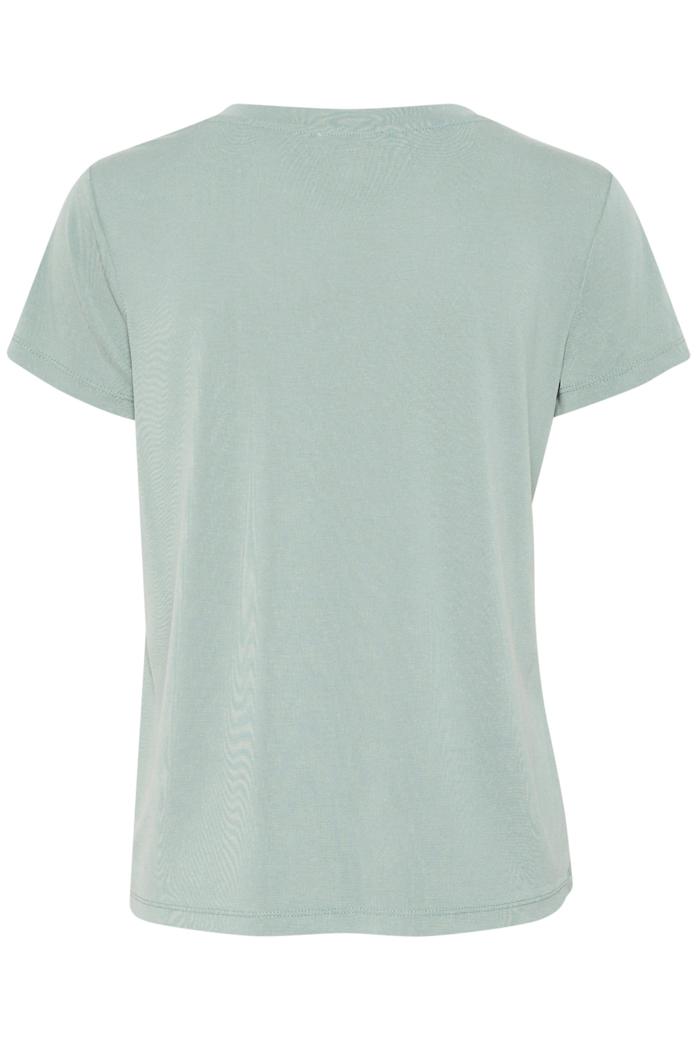 Soaked in Luxury Columbine V-Neck Short Sleeve - Silver Blue