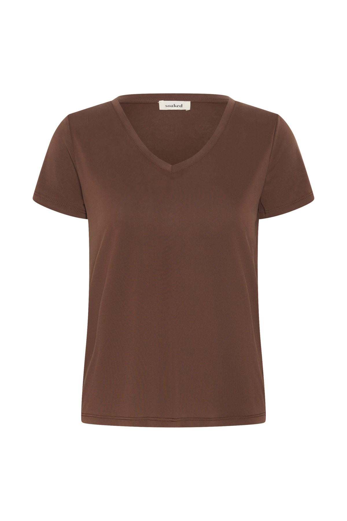Soaked in Luxury Columbine V-Neck T-Shirt - Cappuccino