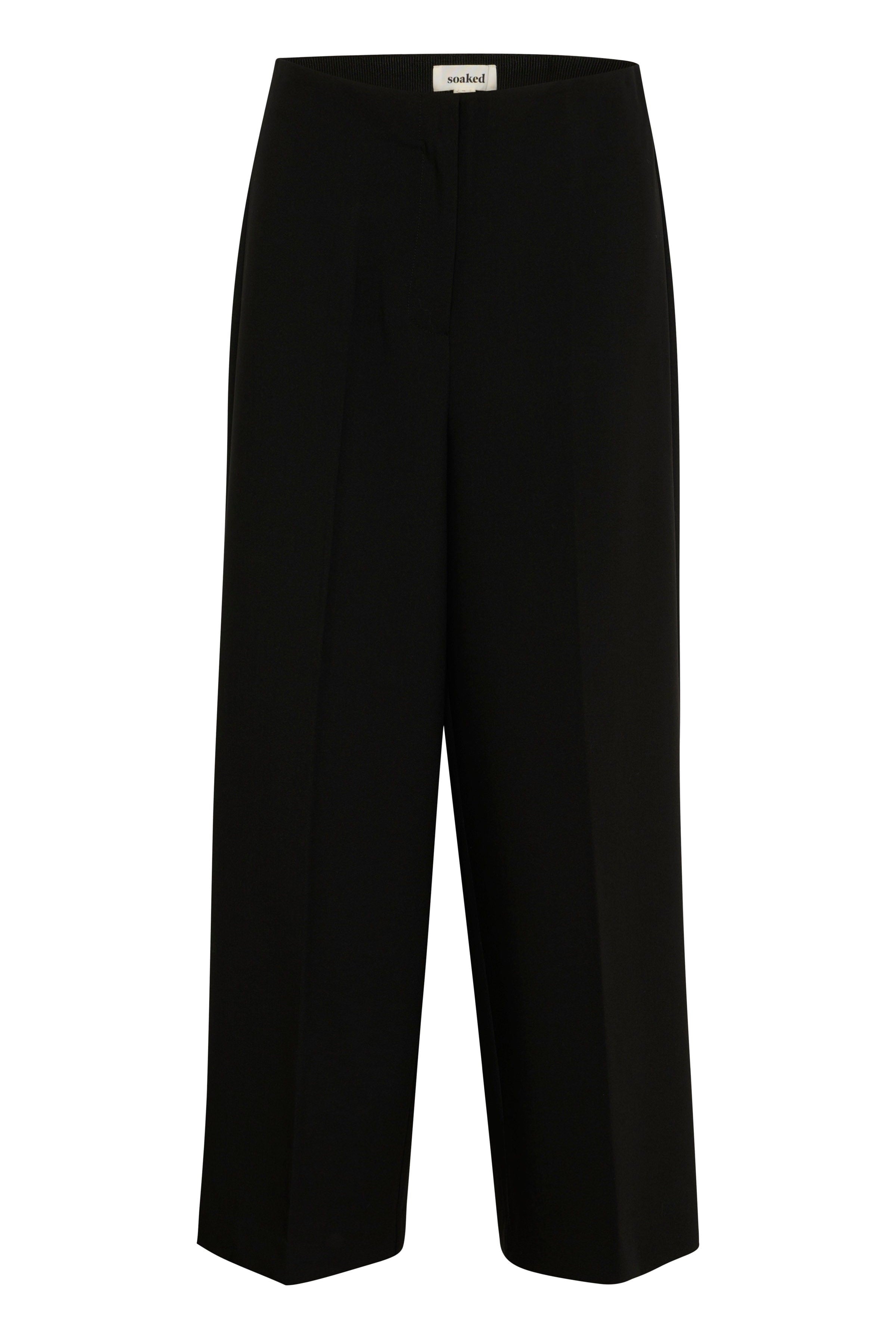 Soaked in Luxury Corinne Wide Cropped Trousers - Black