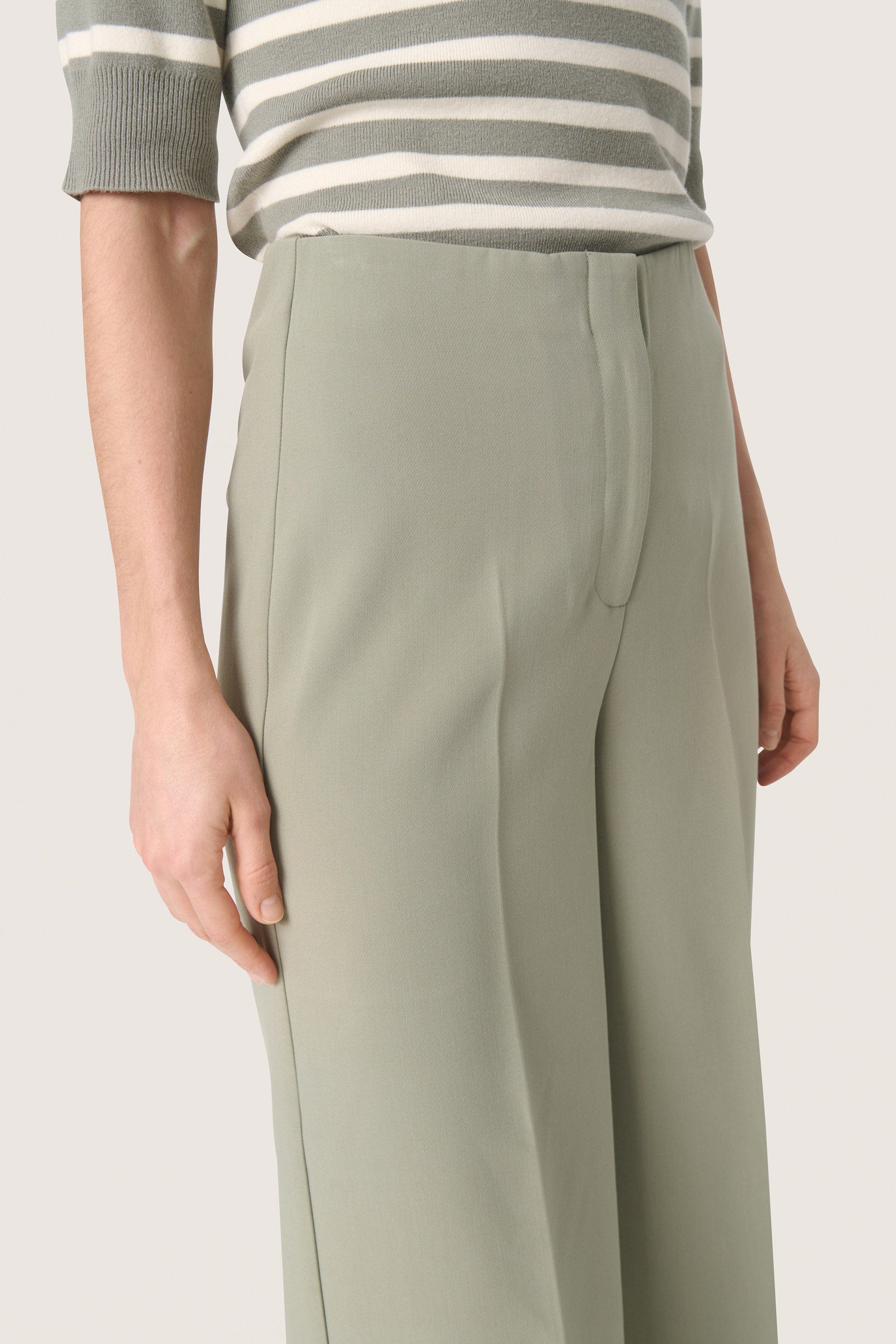 Soaked in Luxury Corinne Wide Cropped Trousers - Shadow