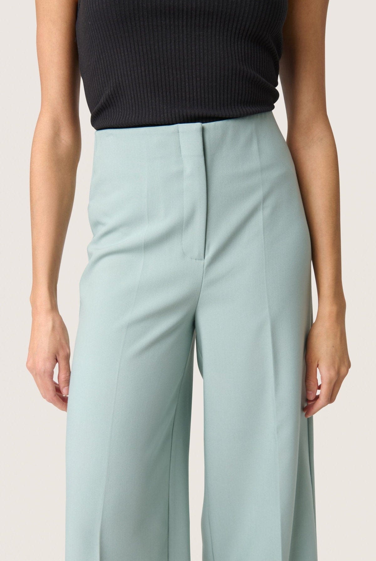 Soaked in Luxury Corinne Wide Cropped Trousers - Silver Blue
