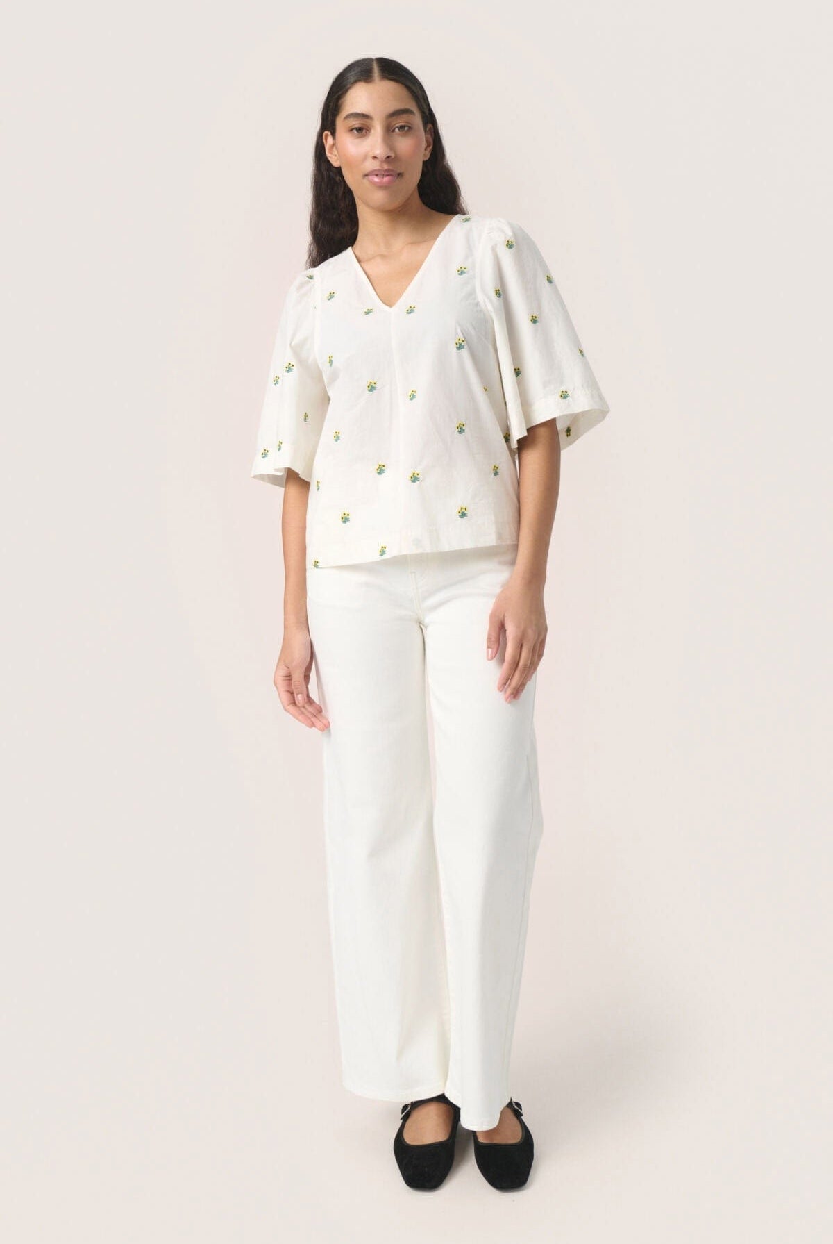Soaked in Luxury Dina Embroidered Top - Whisper White