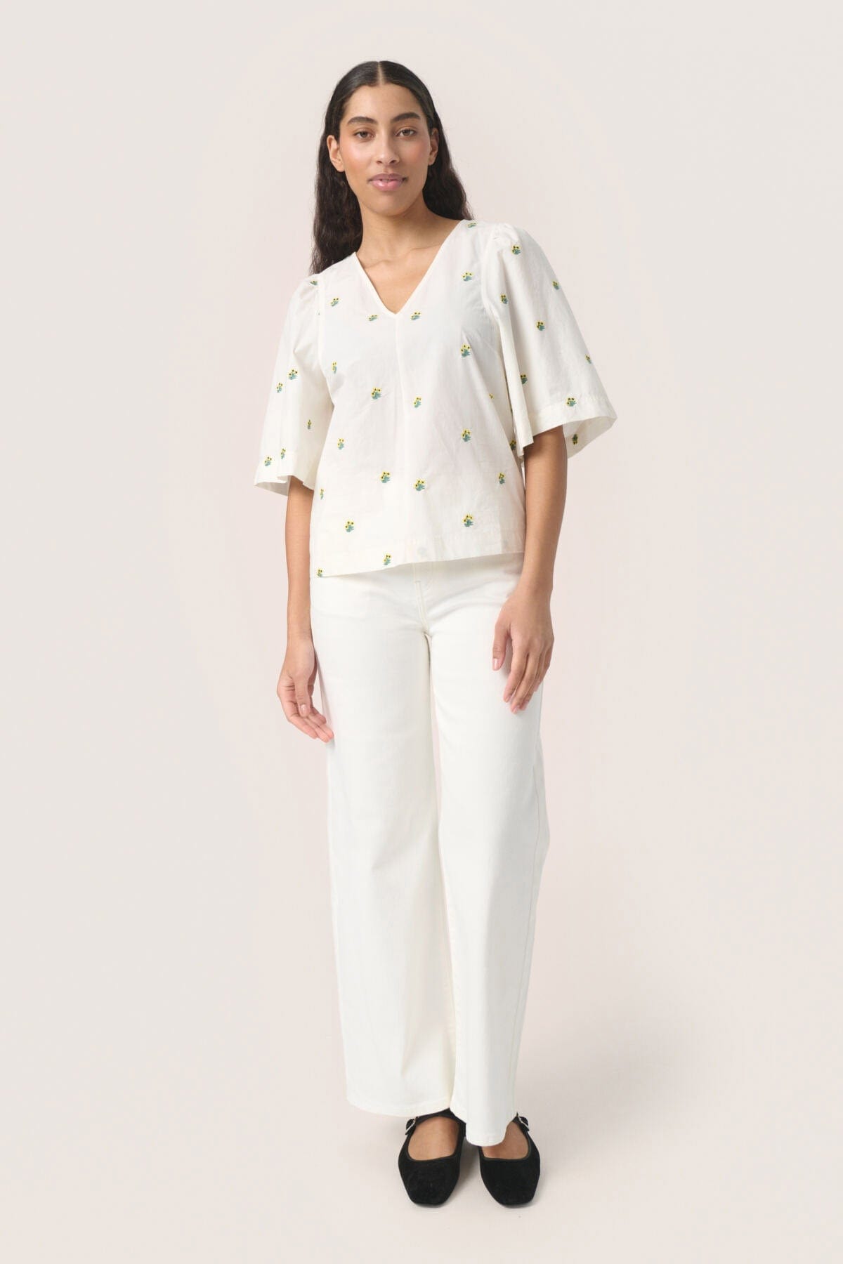 Soaked in Luxury Dina Embroidered Top - Whisper White