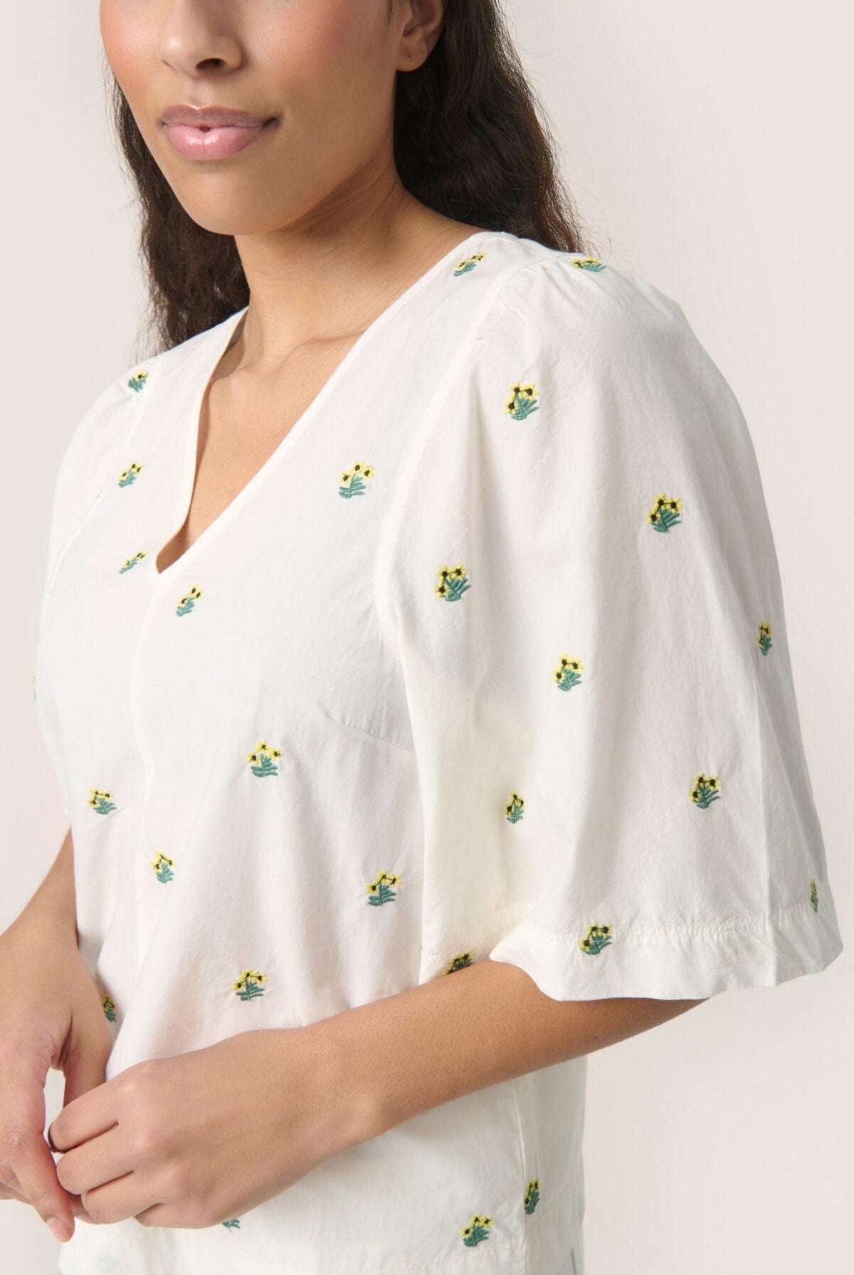 Soaked in Luxury Dina Embroidered Top - Whisper White
