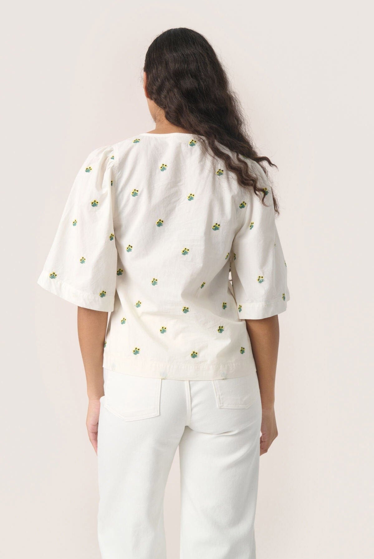 Soaked in Luxury Dina Embroidered Top - Whisper White