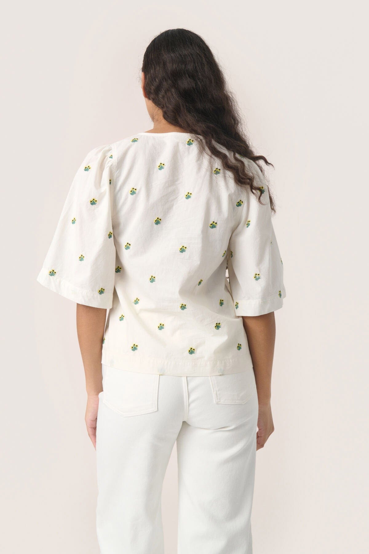 Soaked in Luxury Dina Embroidered Top - Whisper White
